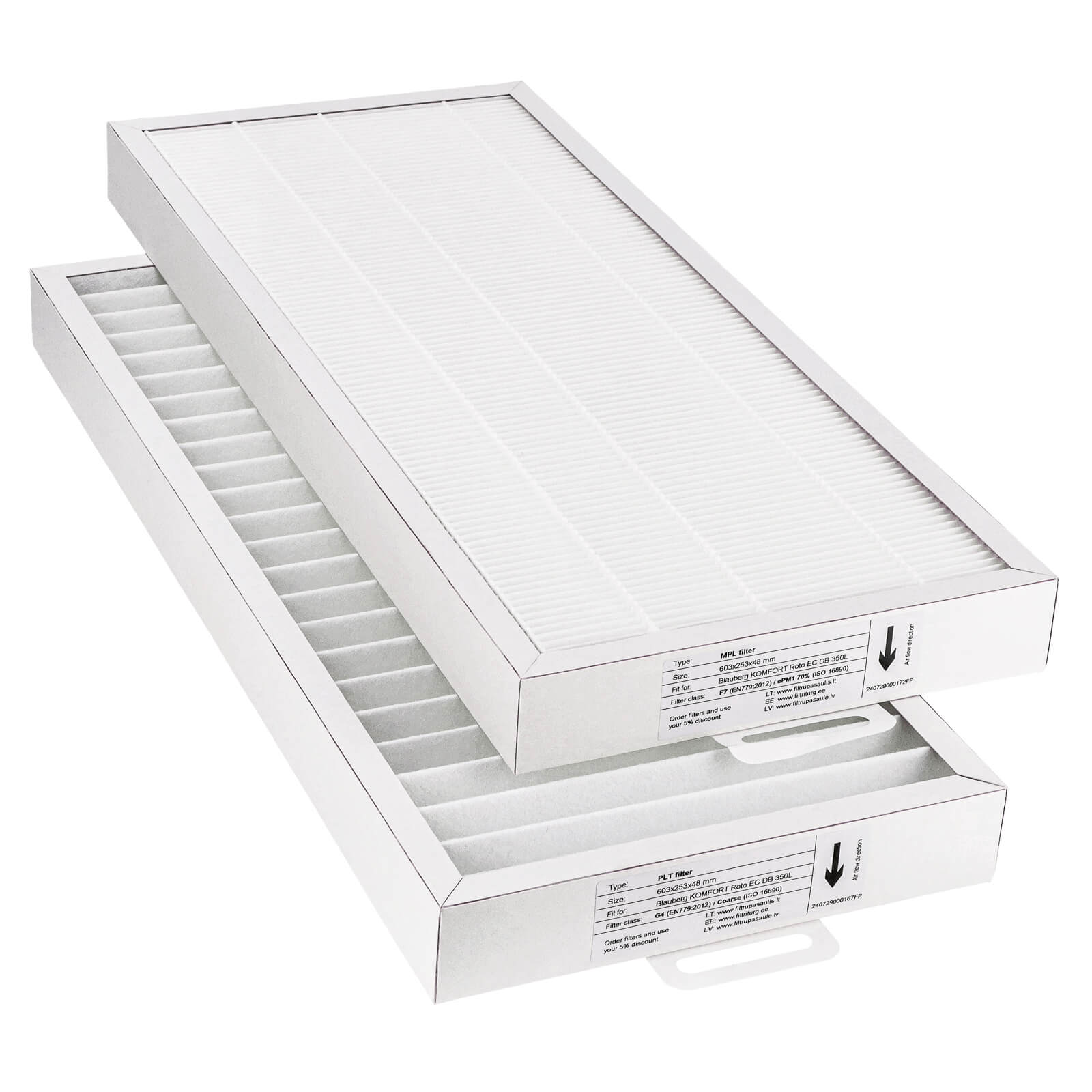 Blauberg Komfort Roto EC DB 350L filter set G4+F7 (house brand)