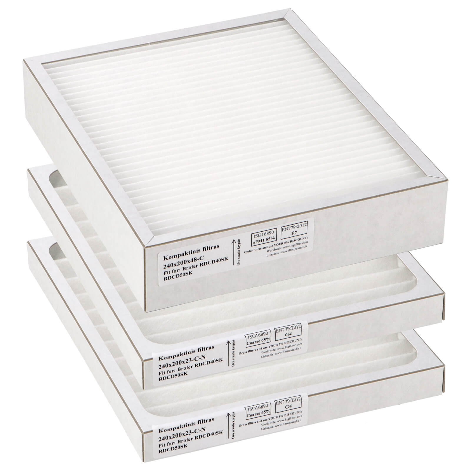 Brofer RDCD40SK/RDCD50SK filter set G4+G4+F7