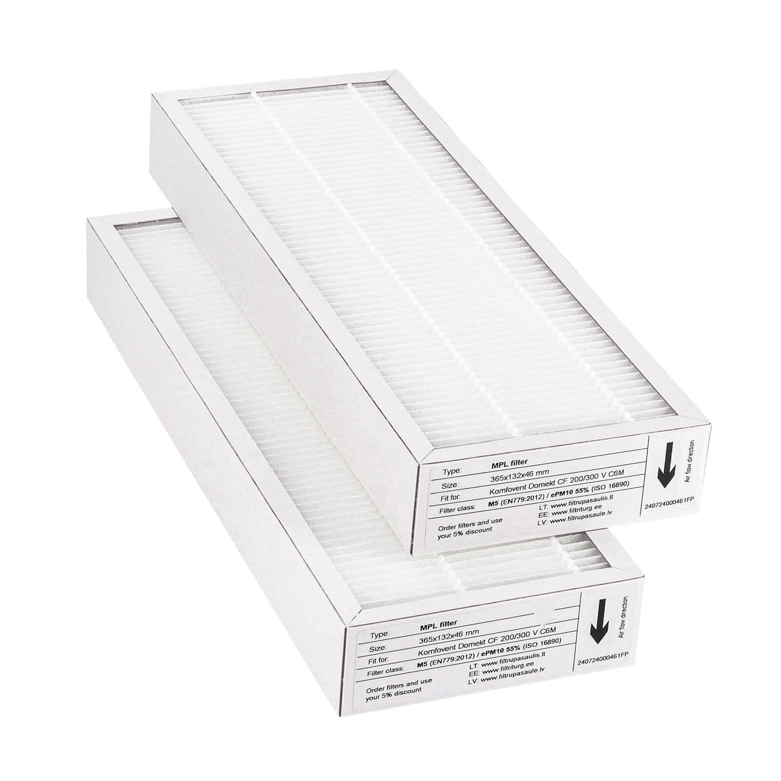Komfovent Domekt CF 200/300 V C6M suodatinsarja M5+M5 (talon tuotemerkki)