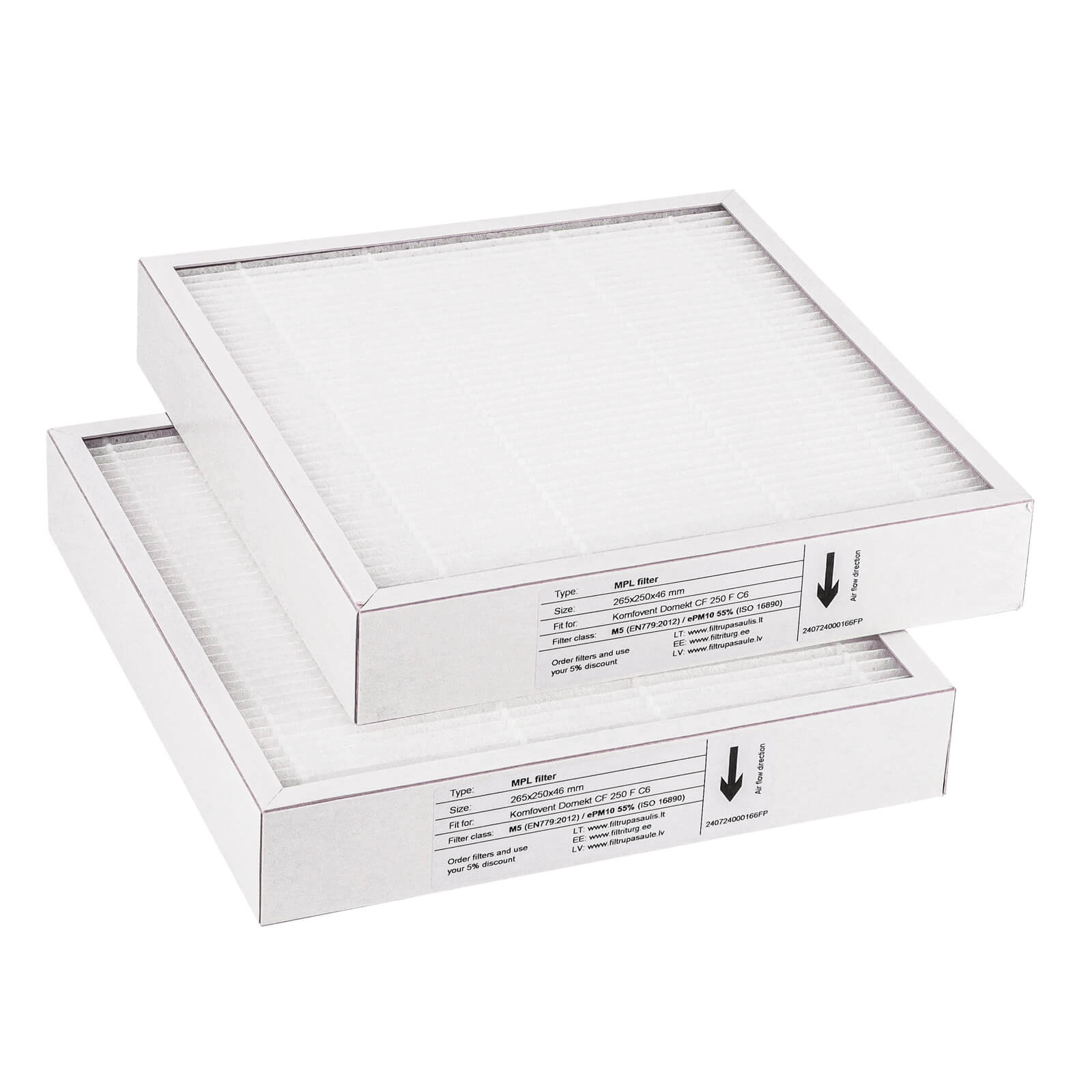 Komfovent Domekt CF 250 F C6 suodatinsarja M5+M5 (talon merkki)