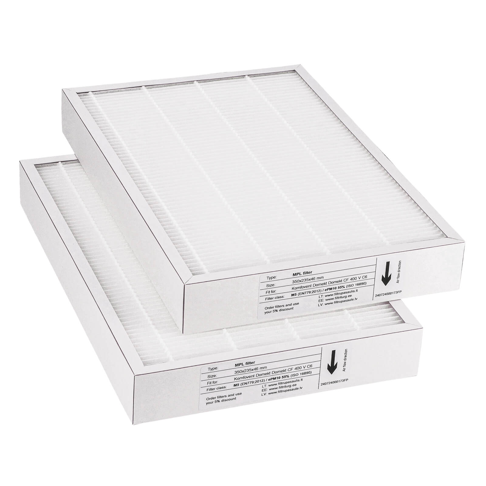 Komfovent Domekt CF 400 V C6 suodatinsarja M5+M5 (talon tuotemerkki)
