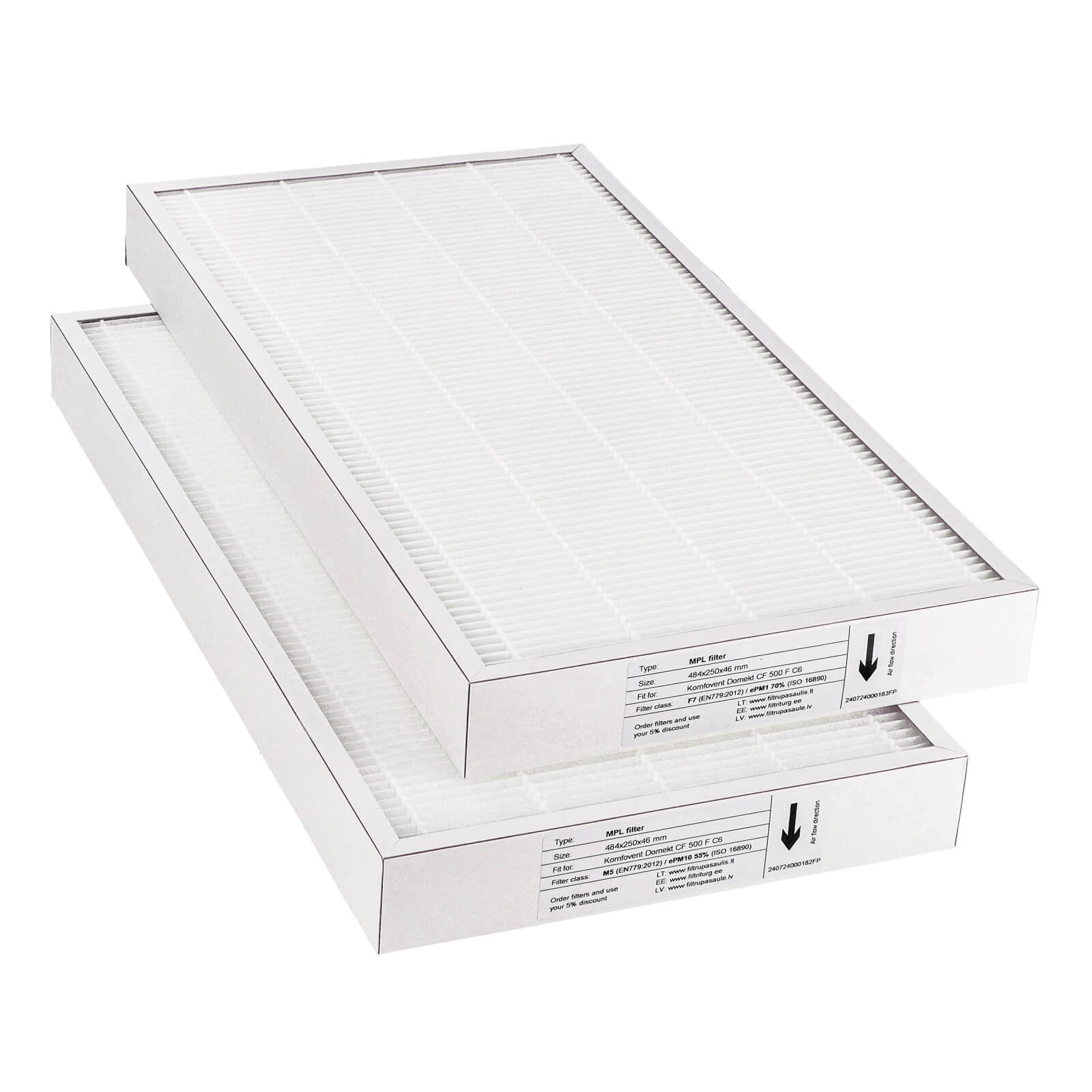 Komfovent Domekt CF 500 F C6 filteruppsättning M5+F7 (husmärke)