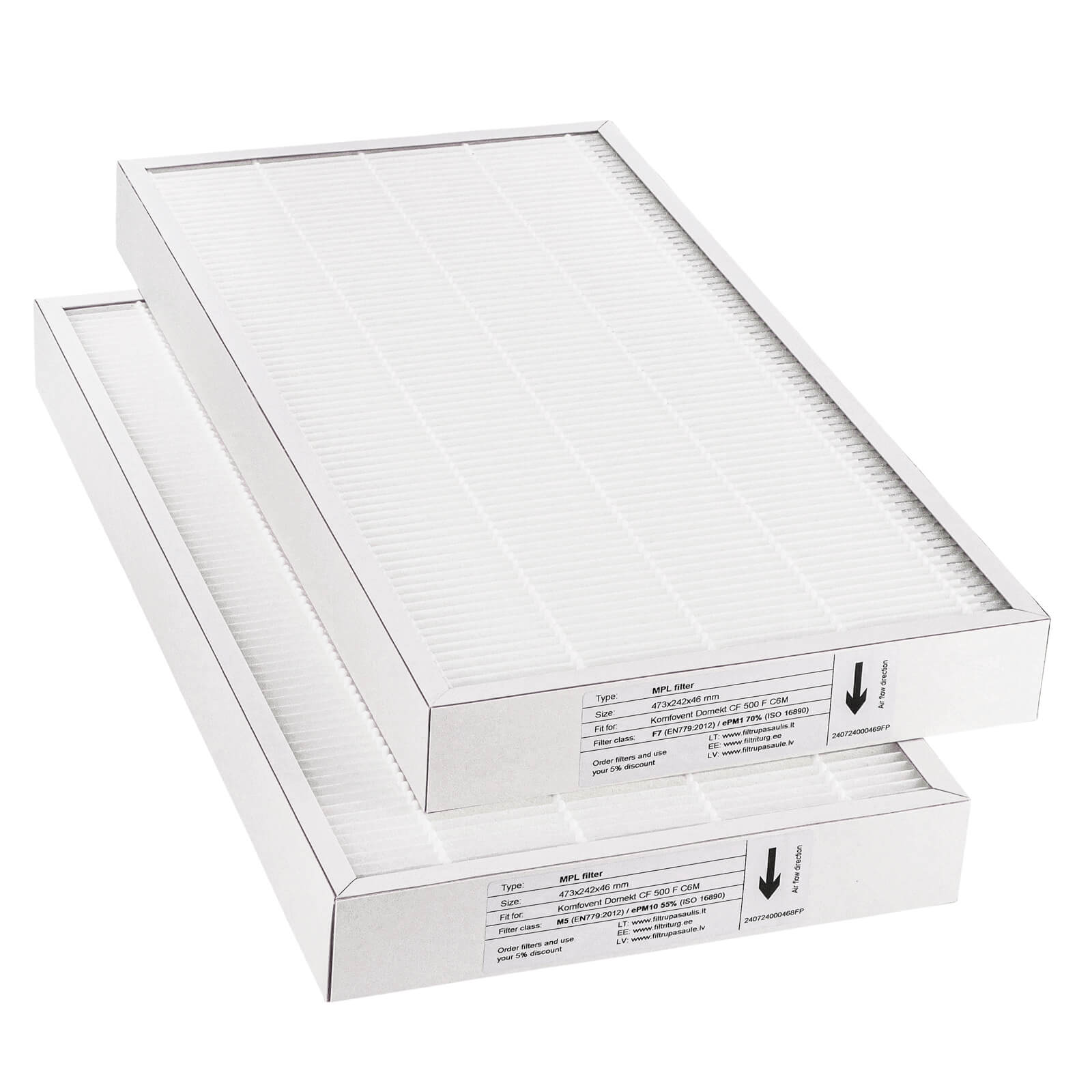 Komfovent Domekt CF 500 F C6M suodatinsarja M5+F7 (talon merkki)