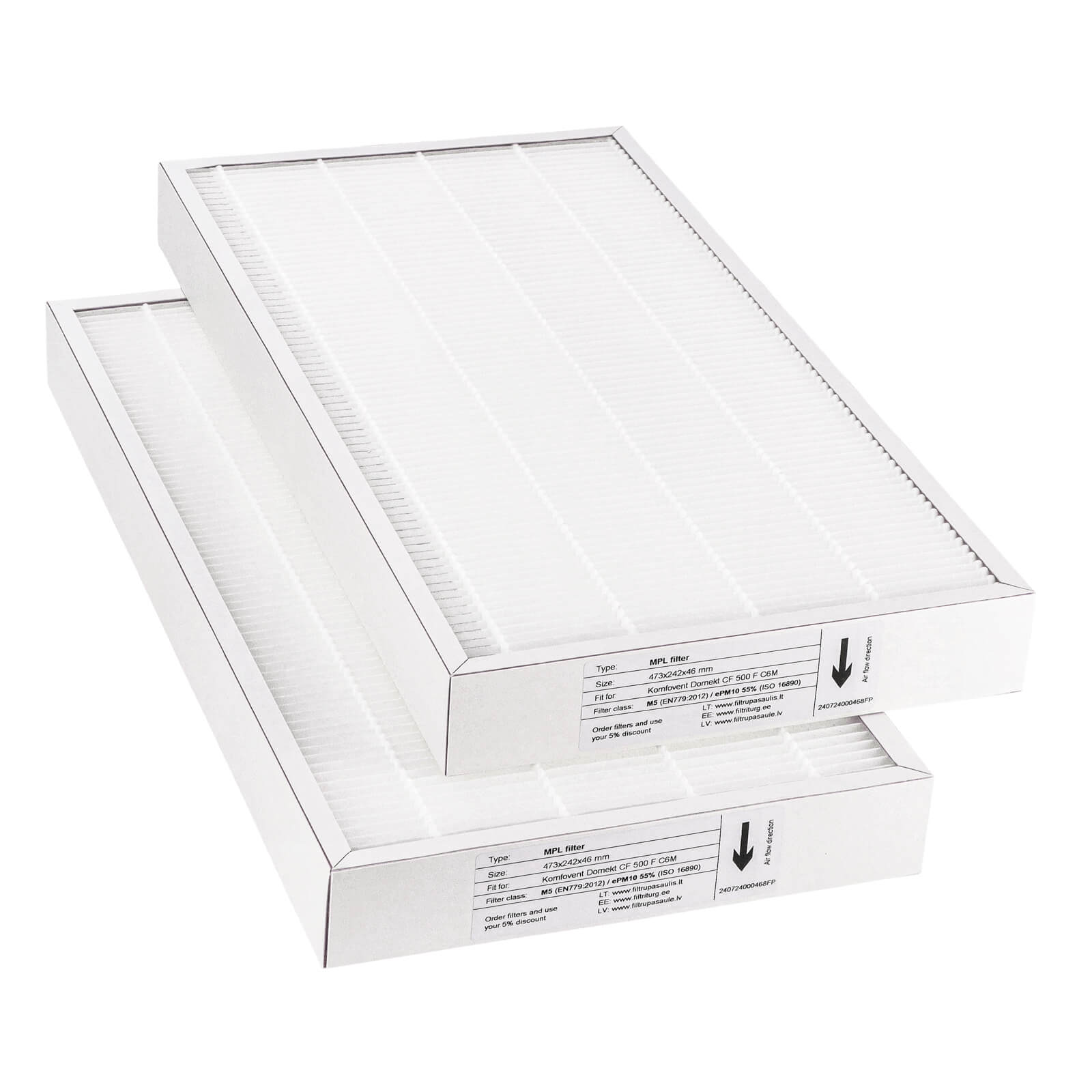 Komfovent Domekt CF 500 F C6M suodatinsarja M5+M5 (talon merkki)