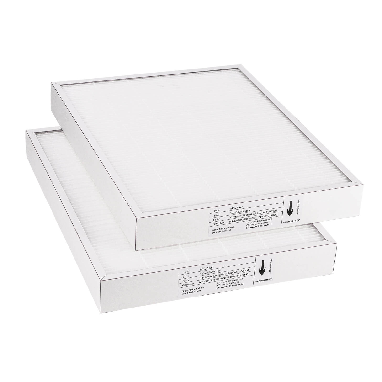 Komfovent Domekt CF 700 V/H C6/C6M suodatinsarja M5+M5 (talon merkki)