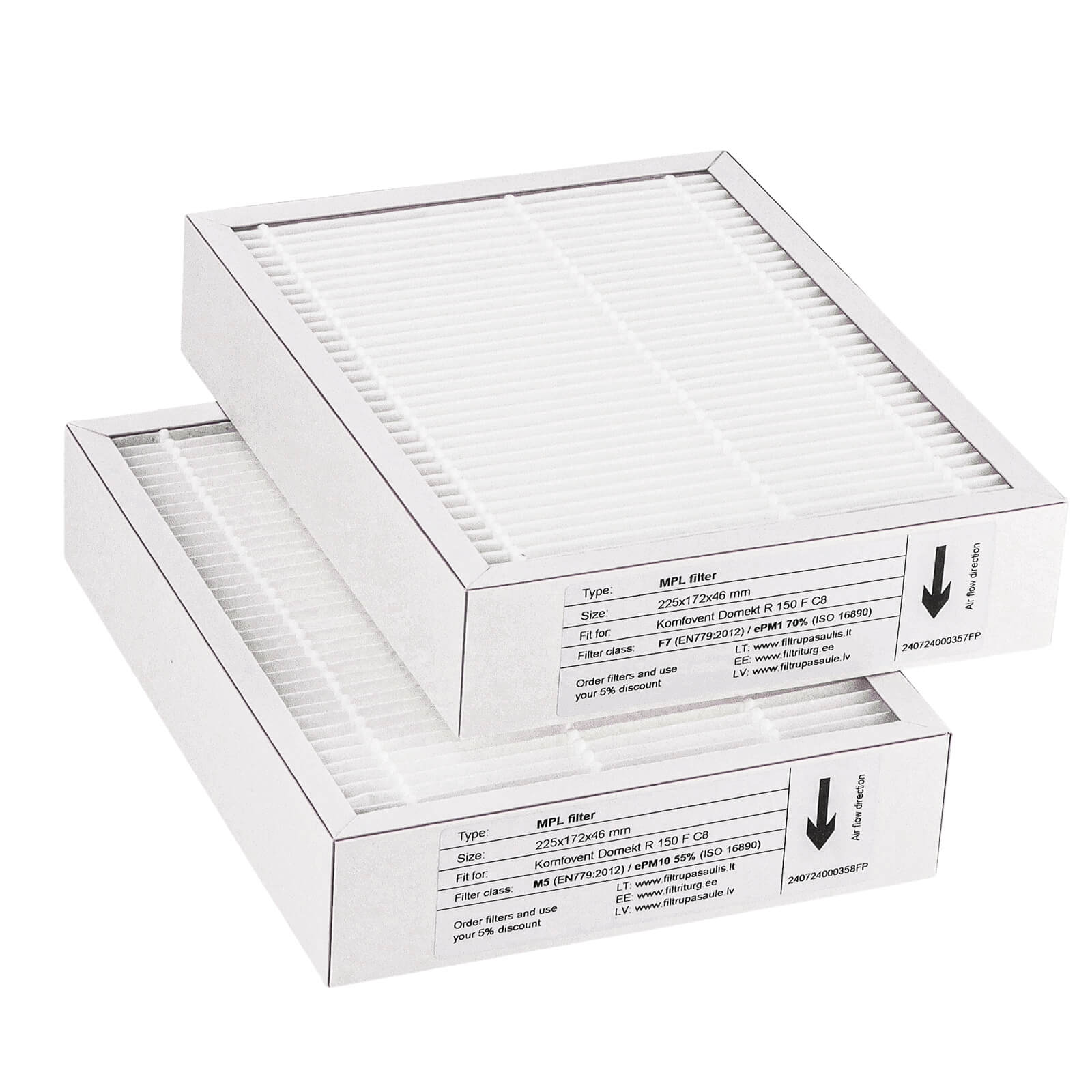 Komfovent Domekt R 150 F C8 suodatinsarja M5+F7 (talon merkki)