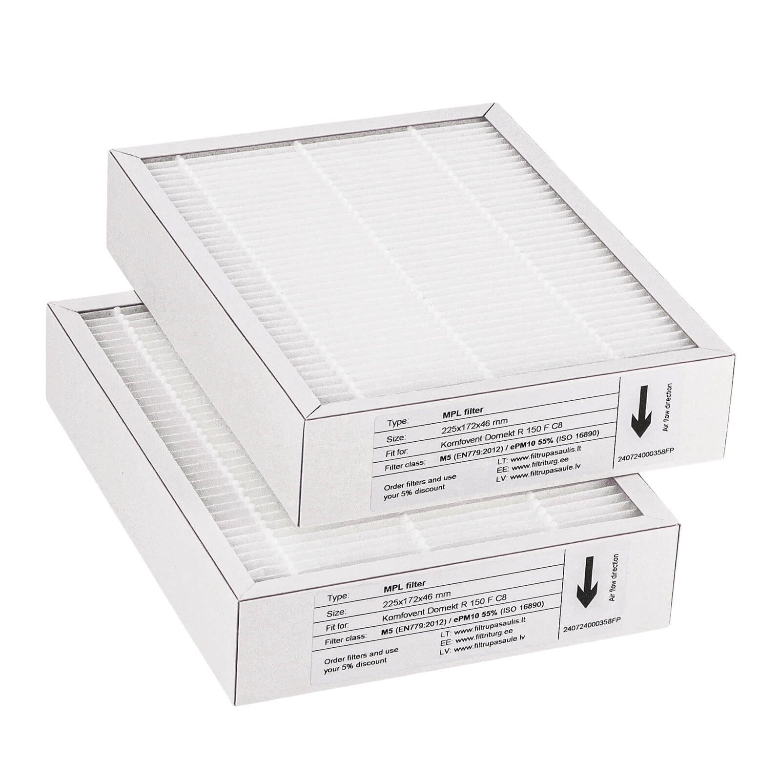 Komfovent Domekt R 150 F C8 filter set M5+M5 (house brand)