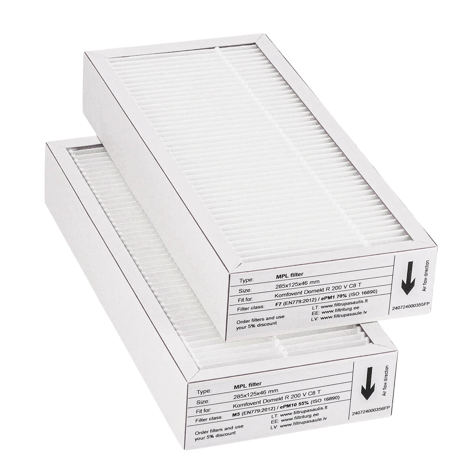 Komfovent Domekt R 200 V C8 T suodatinsarja M5+F7 (talon merkki)