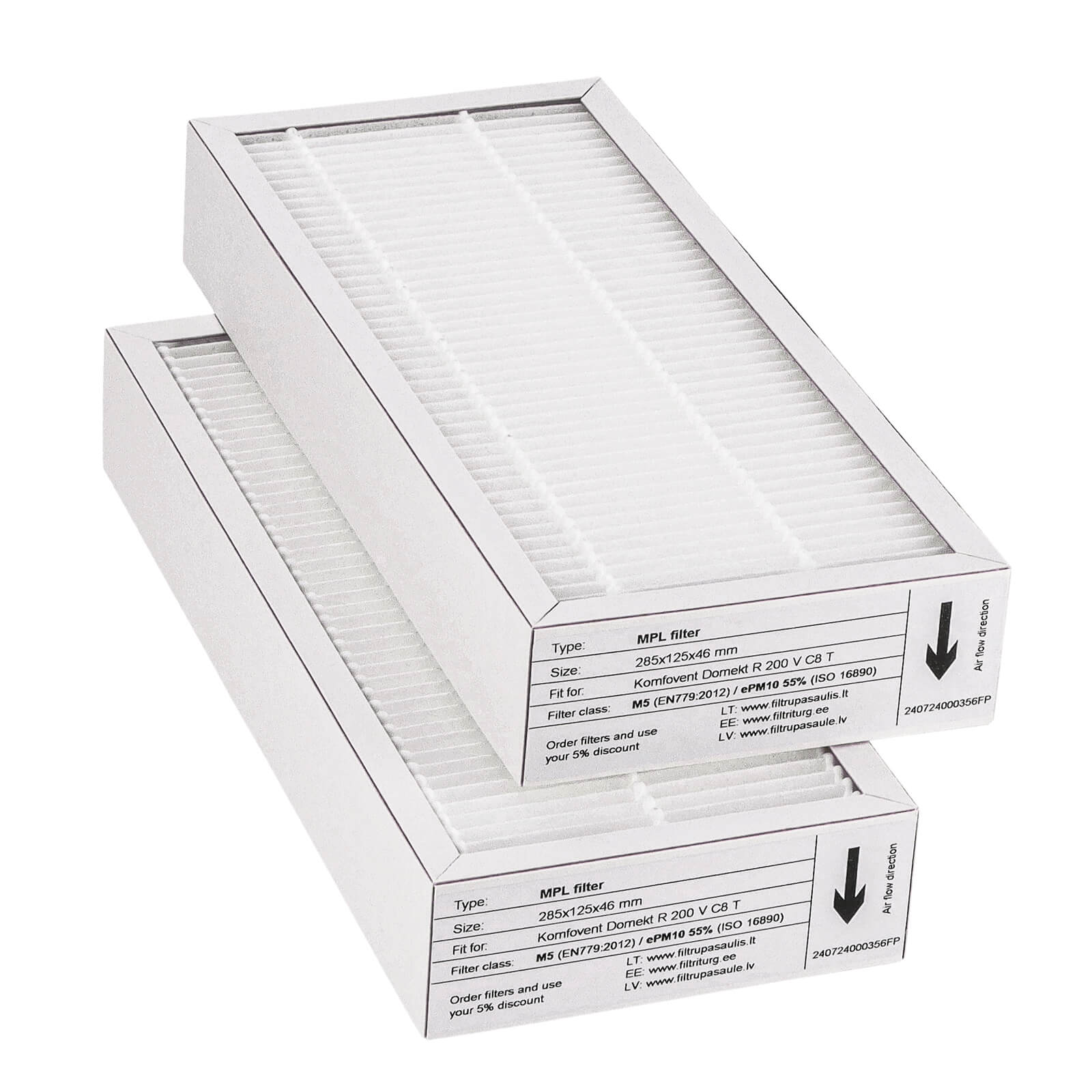 Komfovent Domekt R 200 V C8 T filter set M5+M5 (house brand)