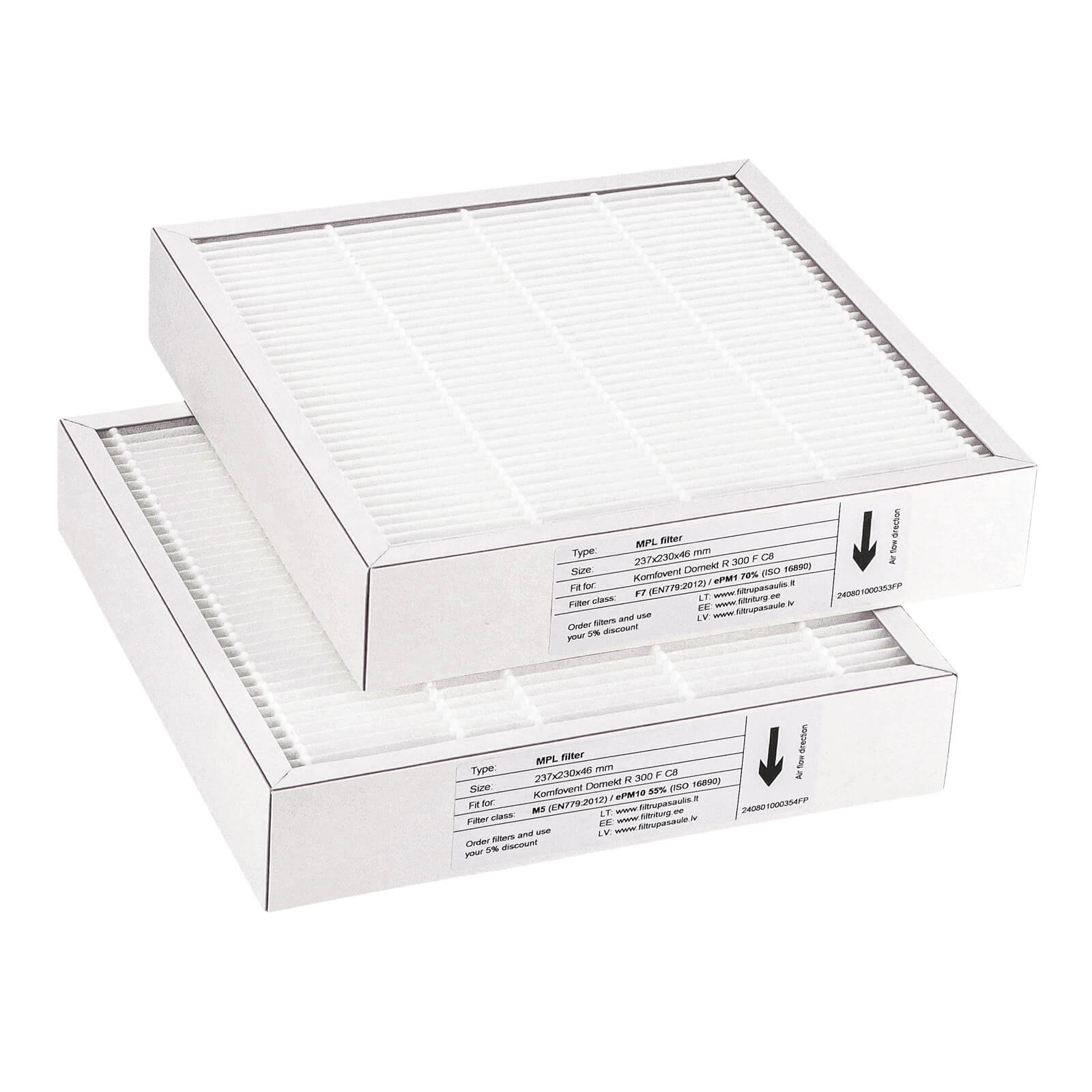 Komfovent Domekt R 300 F C8 suodatinsarja M5+F7 (talon merkki)