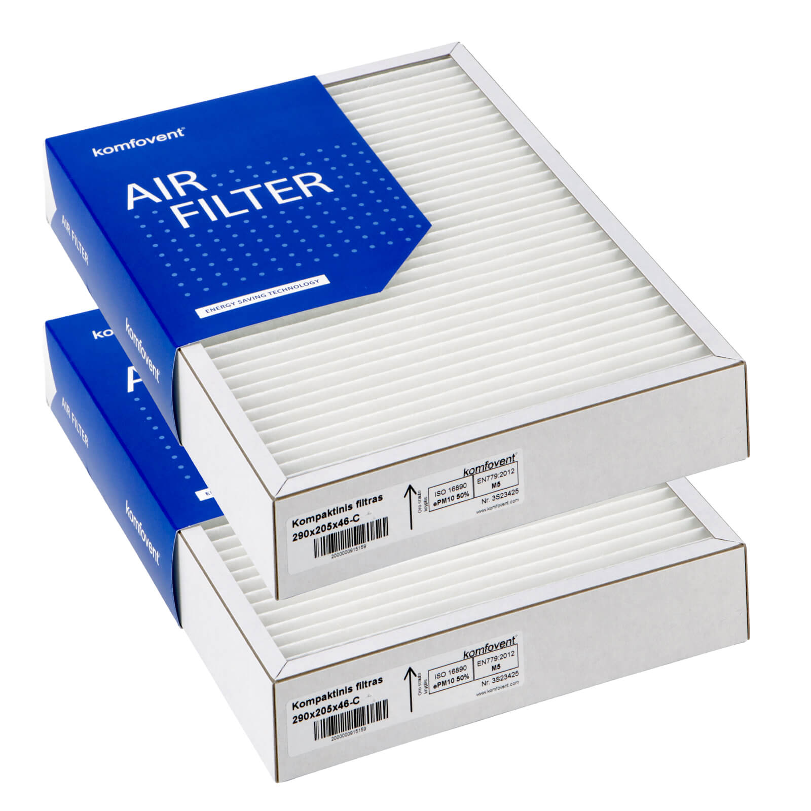 Komfovent Domekt R 300 V C6 C8 suodatinsarja M5+M5 (alkuperäinen)