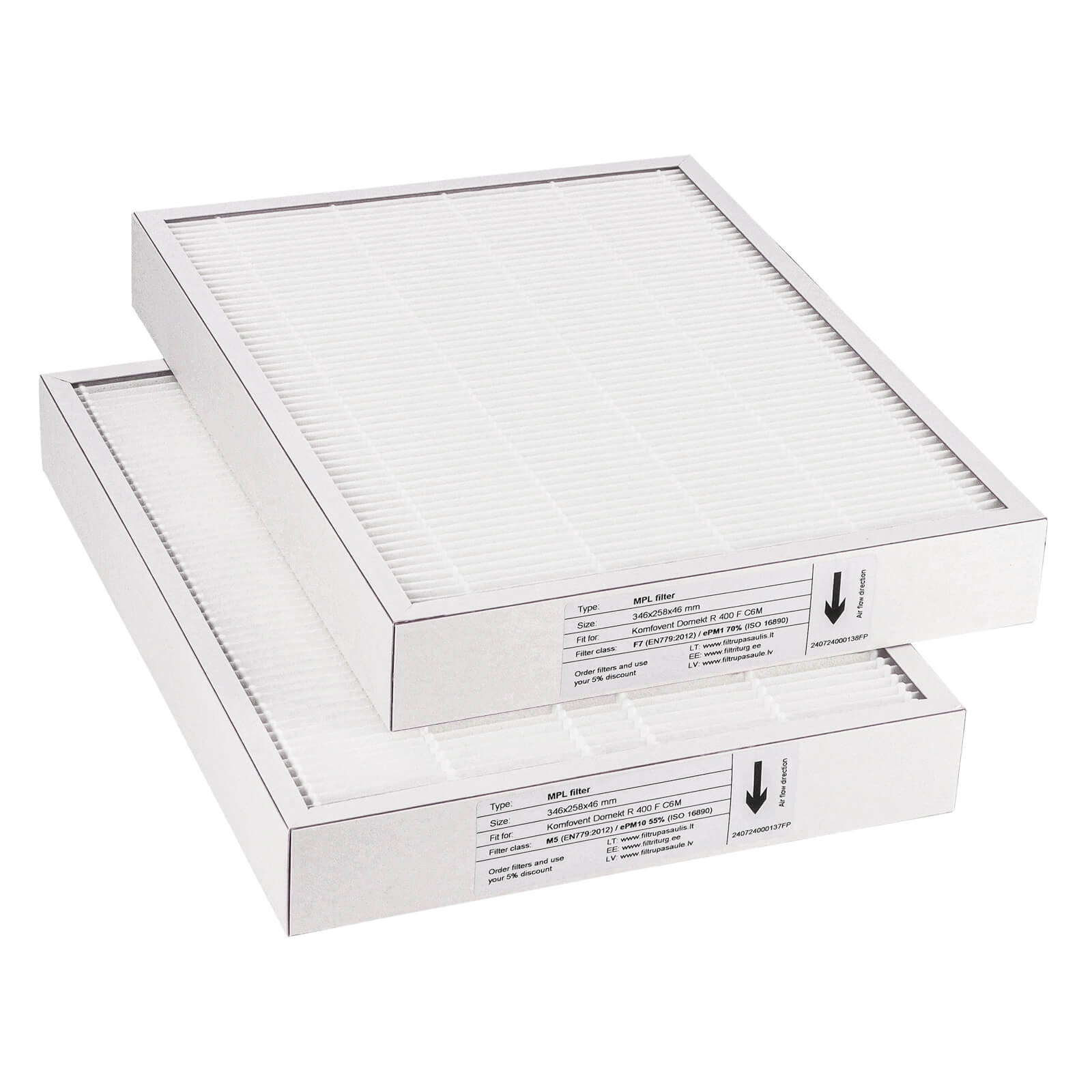 Komfovent Domekt R 400 F C6M suodatinsarja M5+F7 (talon merkki)