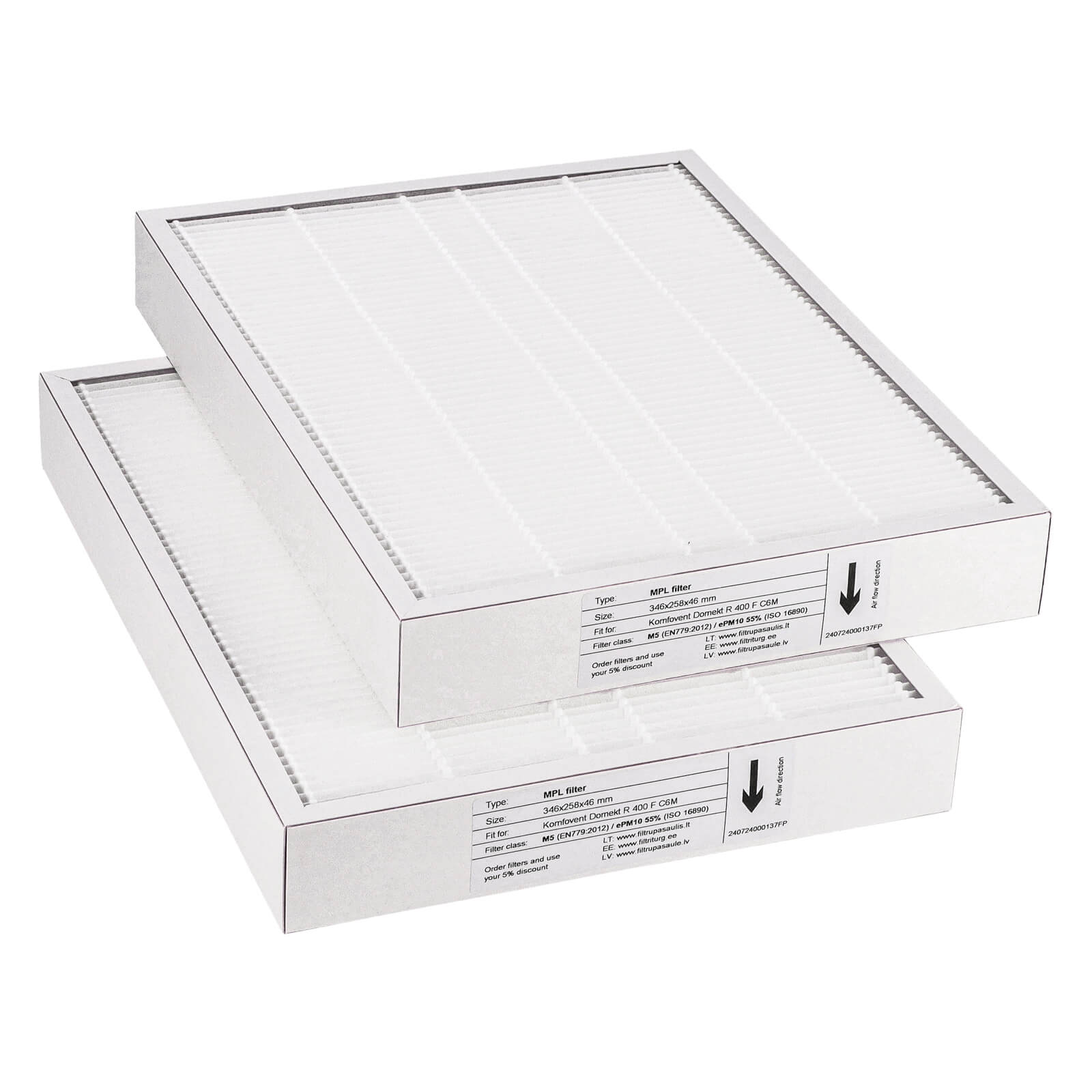 Komfovent Domekt R 400 F C6M filter set M5+M5 (house brand)