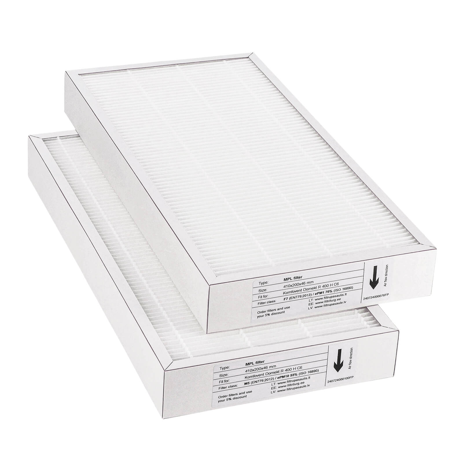 Komfovent Domekt R 400 H C6 suodatinsarja M5+F7 (talon merkki)