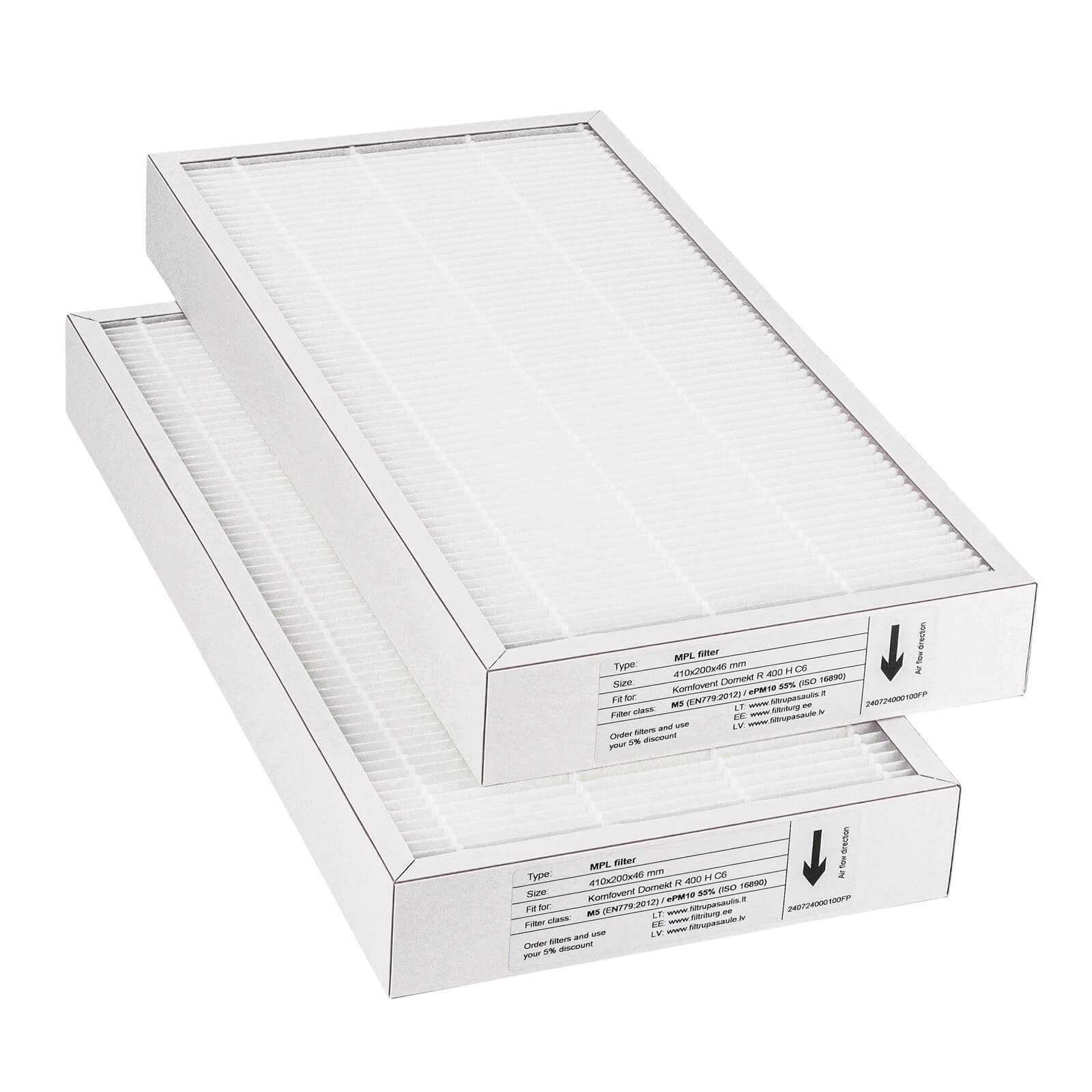 Komfovent Domekt R 400 H C6 suodatinsarja M5+M5 (talon merkki)