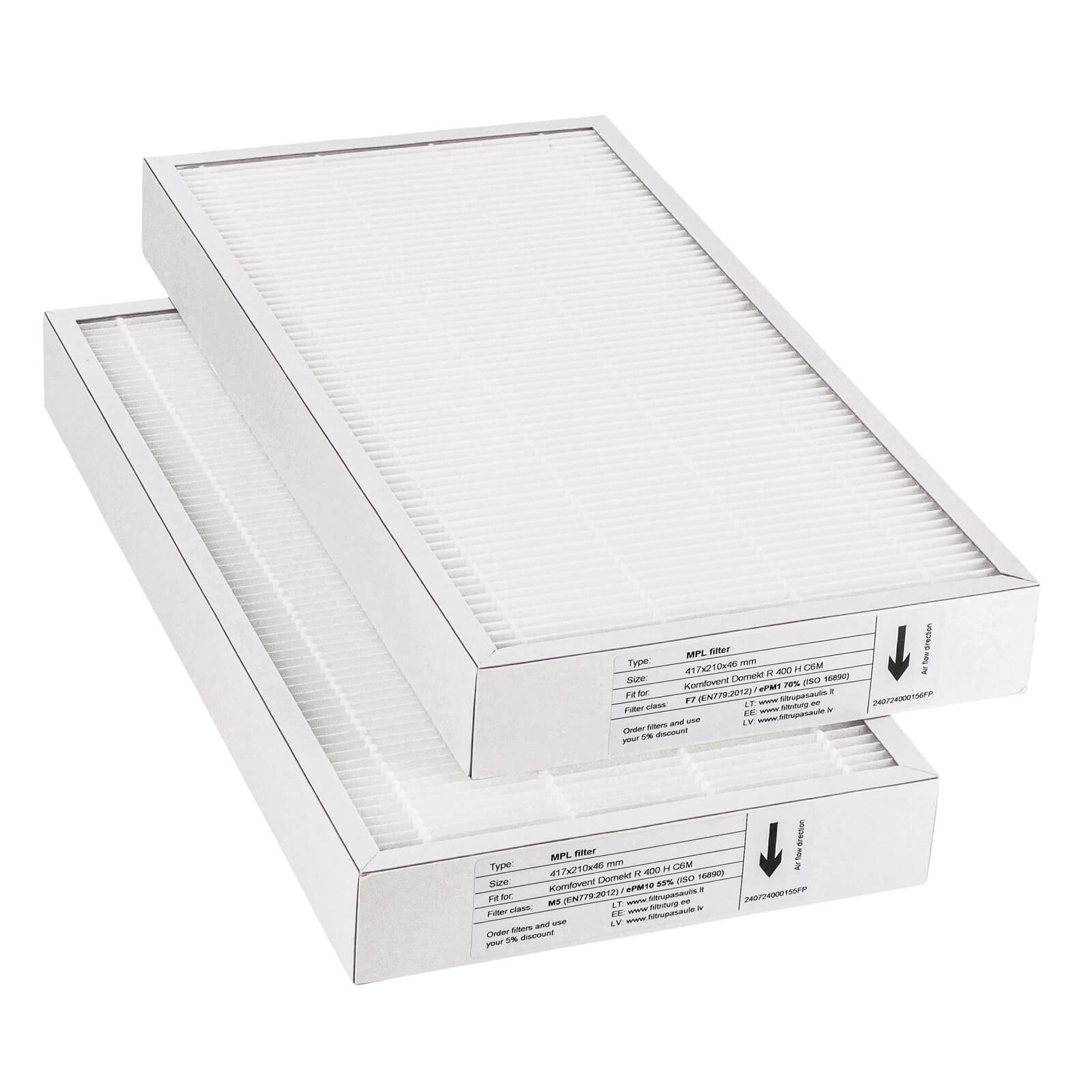 Komfovent Domekt R 400 H C6M suodatinsarja M5+F7 (talon tuotemerkki)