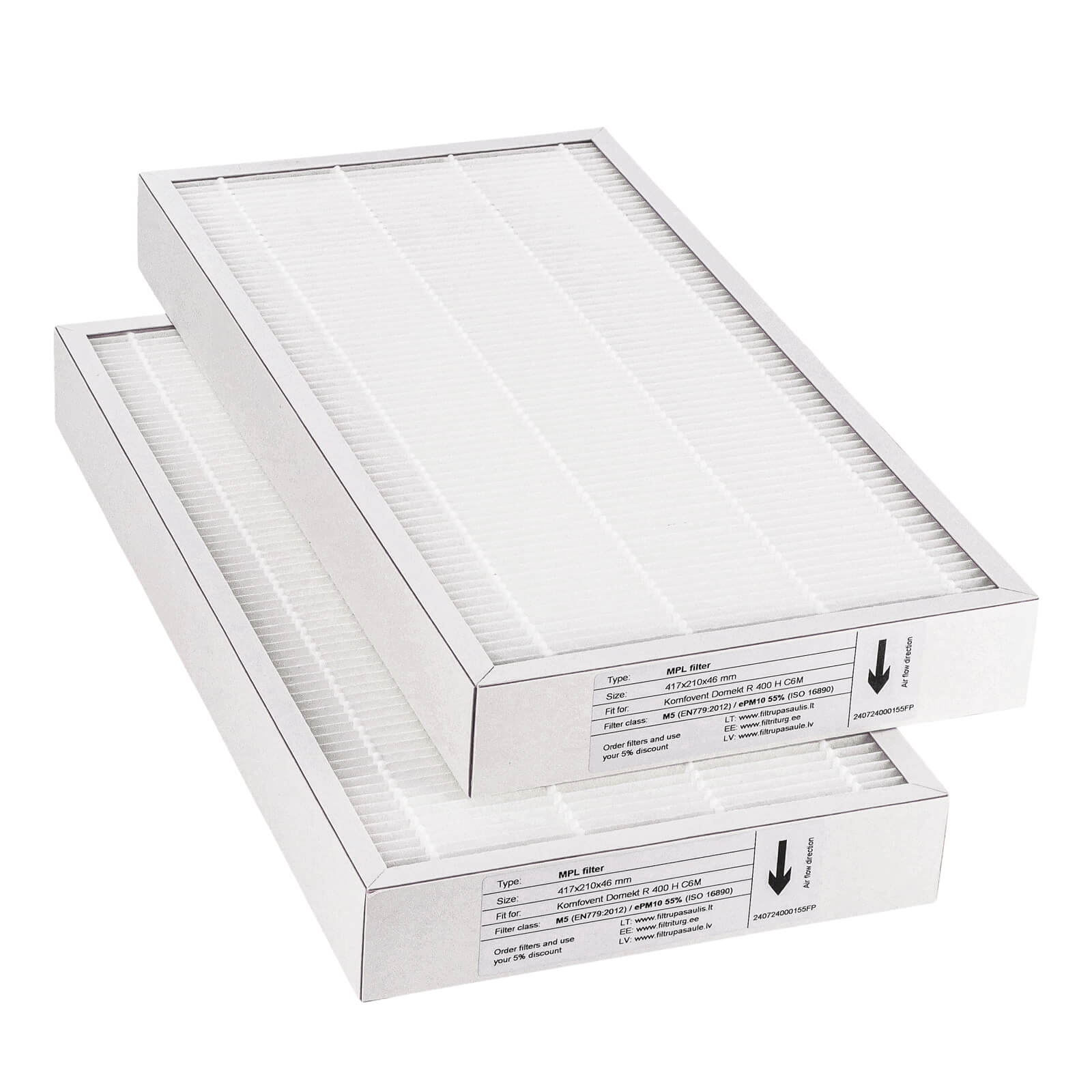 Komfovent Domekt R 400 H C6M suodatinsarja M5+M5 (talon merkki)