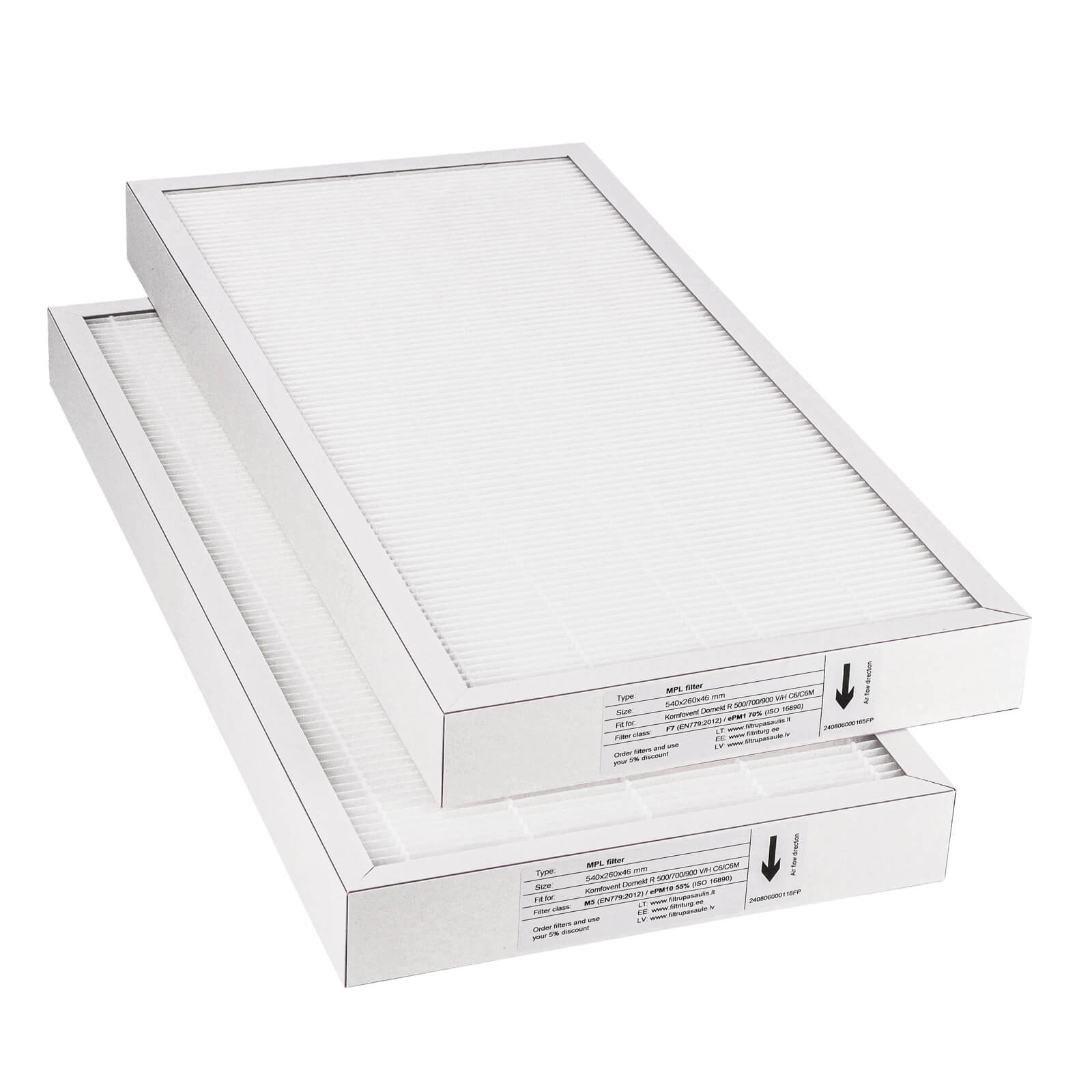 Komfovent Domekt R 500/700/900 V/H C6/C6M suodatinsarja M5+F7 (talon merkki)