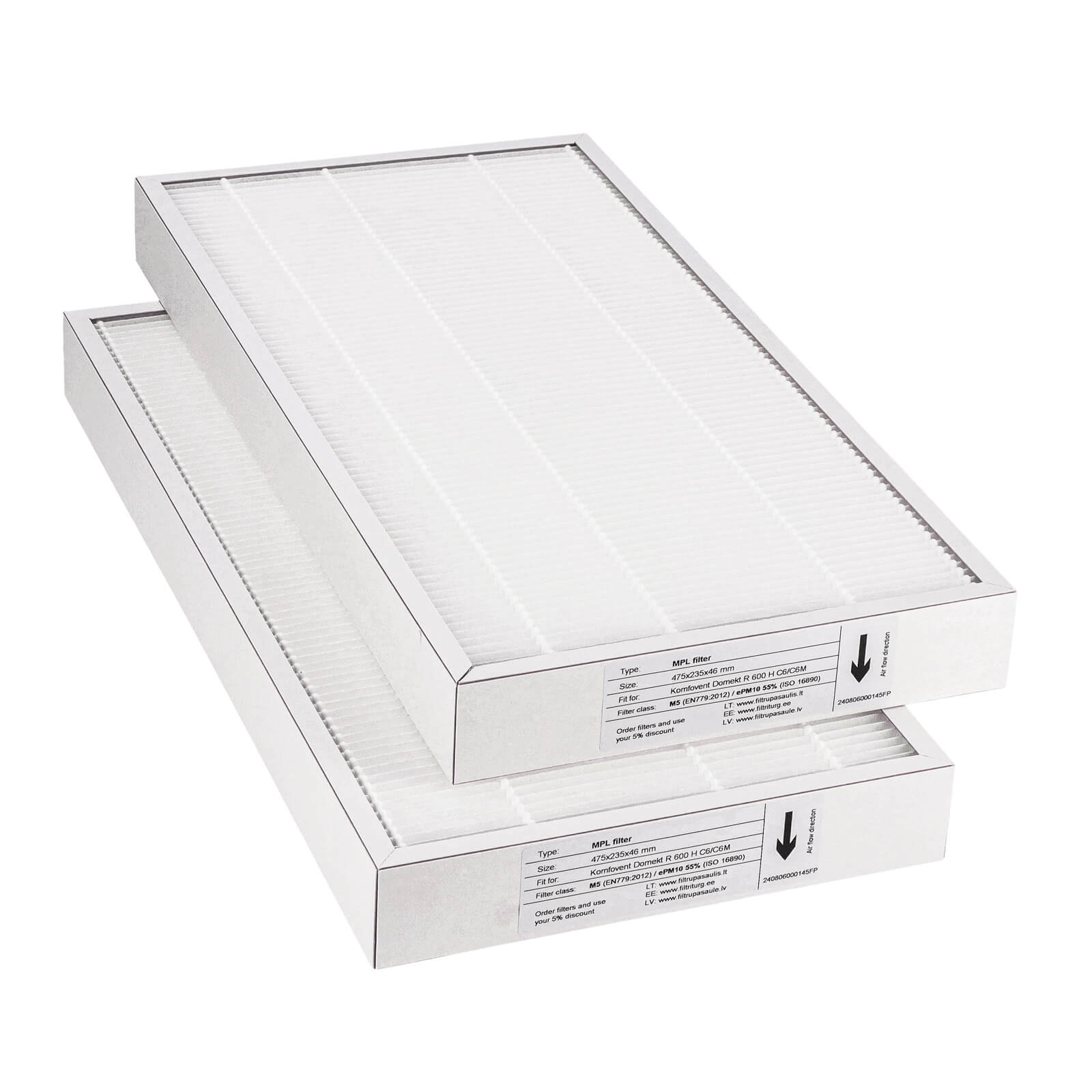 Komfovent Domekt R 600 H C6/C6M filter set M5+M5 (house brand)