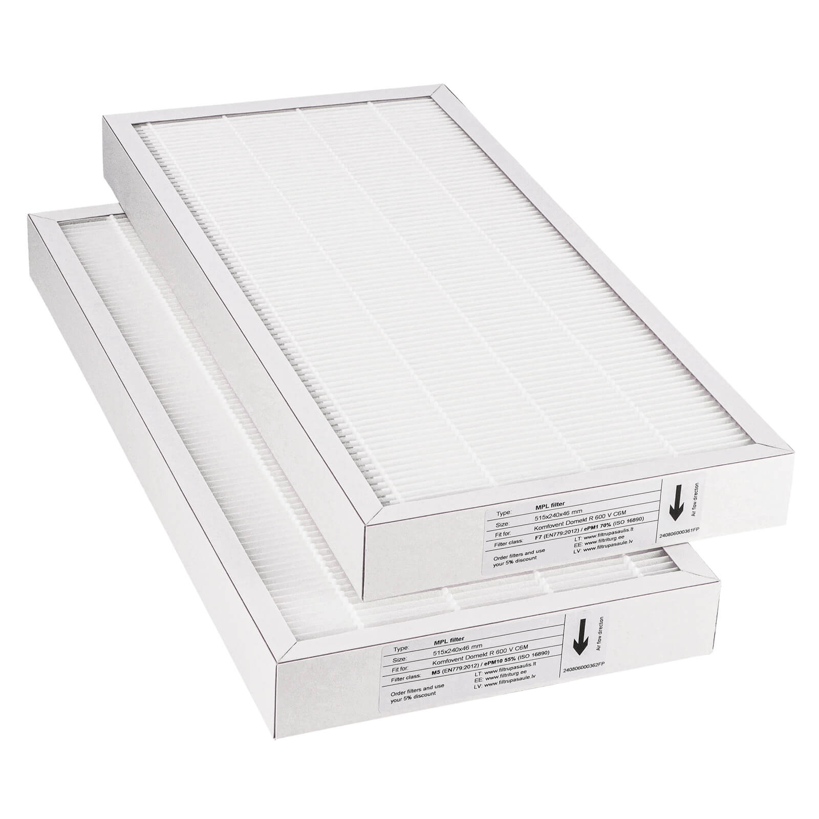Komfovent Domekt R 600 V C6M suodatinsarja M5+F7 (talon tuotemerkki)