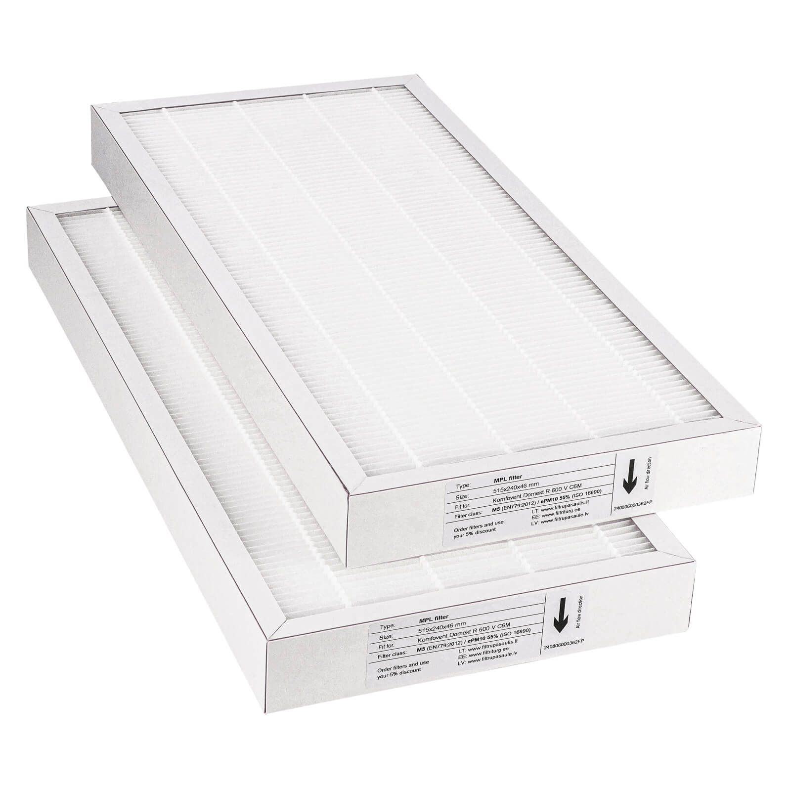 Komfovent Domekt R 600 V C6M suodatinsarja M5+M5 (talon merkki)