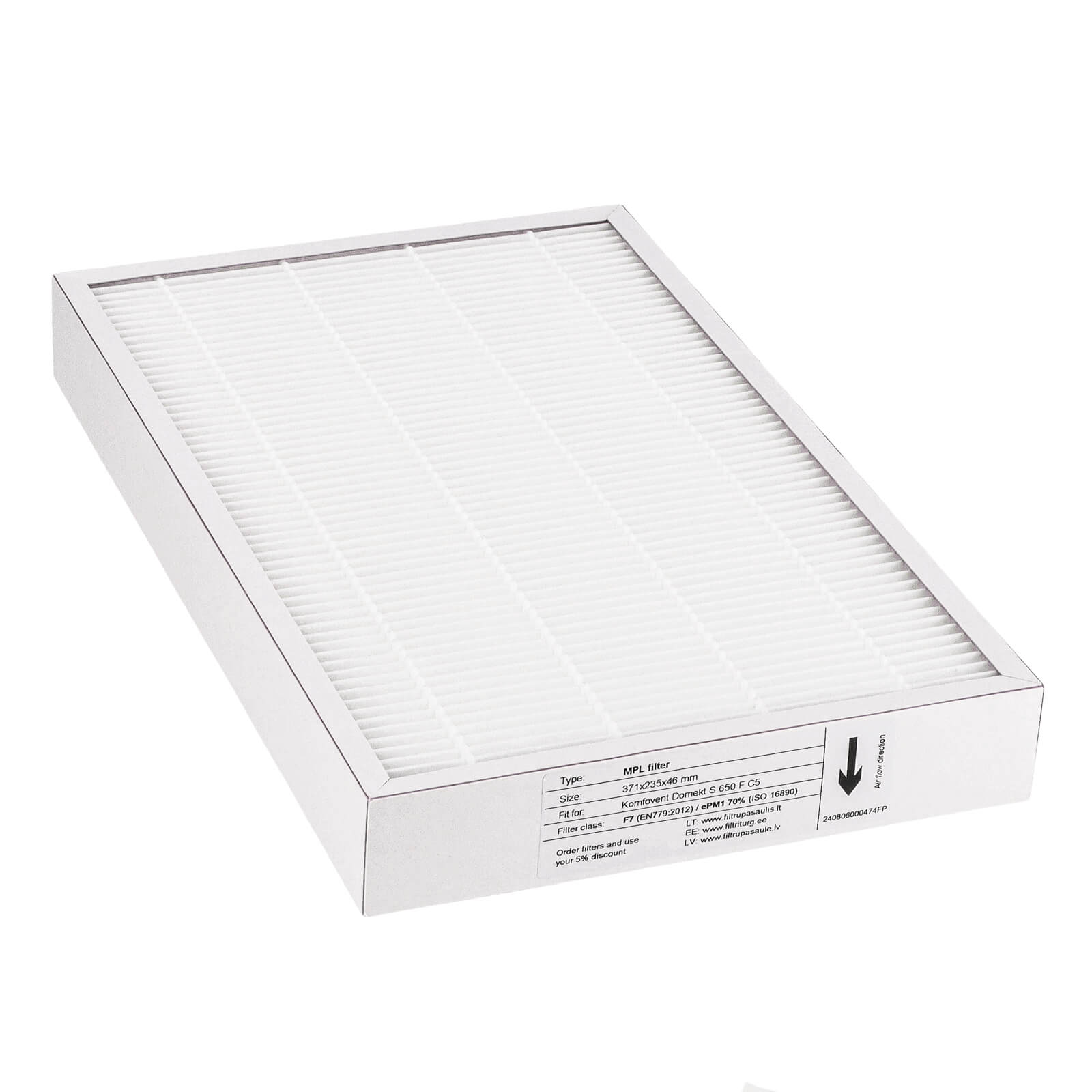 Komfovent Domekt S 650 F C5 filter F7 (house brand)