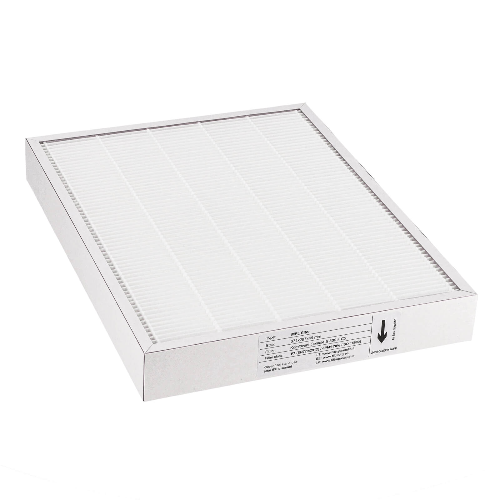 Komfovent Domekt S 800 F C5 filter F7 (house brand)