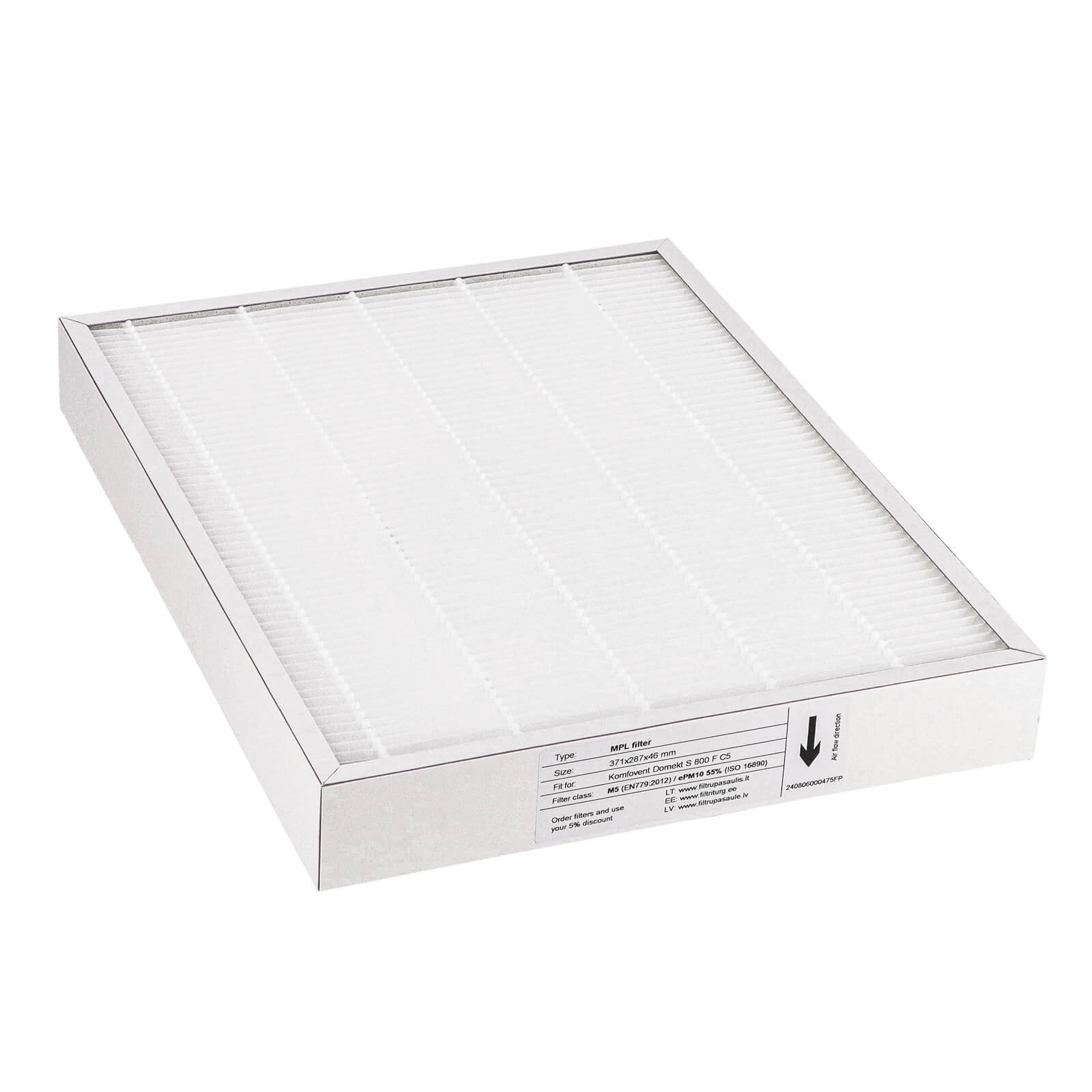 Komfovent Domekt S 800 F C5 suodatin M5 (talon tuotemerkki)
