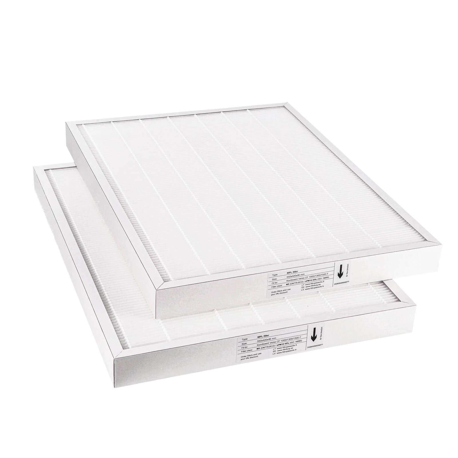 Komfovent Verso CF 1000/1300/1500 F filteruppsättning M5+M5 (husmärke)