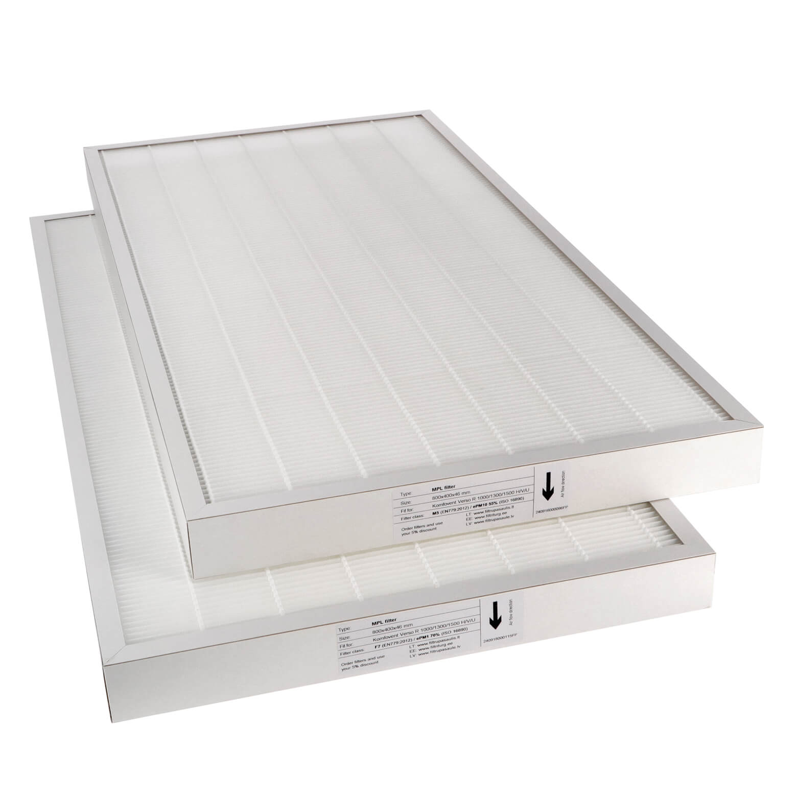 Komfovent Verso CF 1000/1300/1700/2300 H/V/U suodatinsarja M5+M5 (talon tuotemerkki)