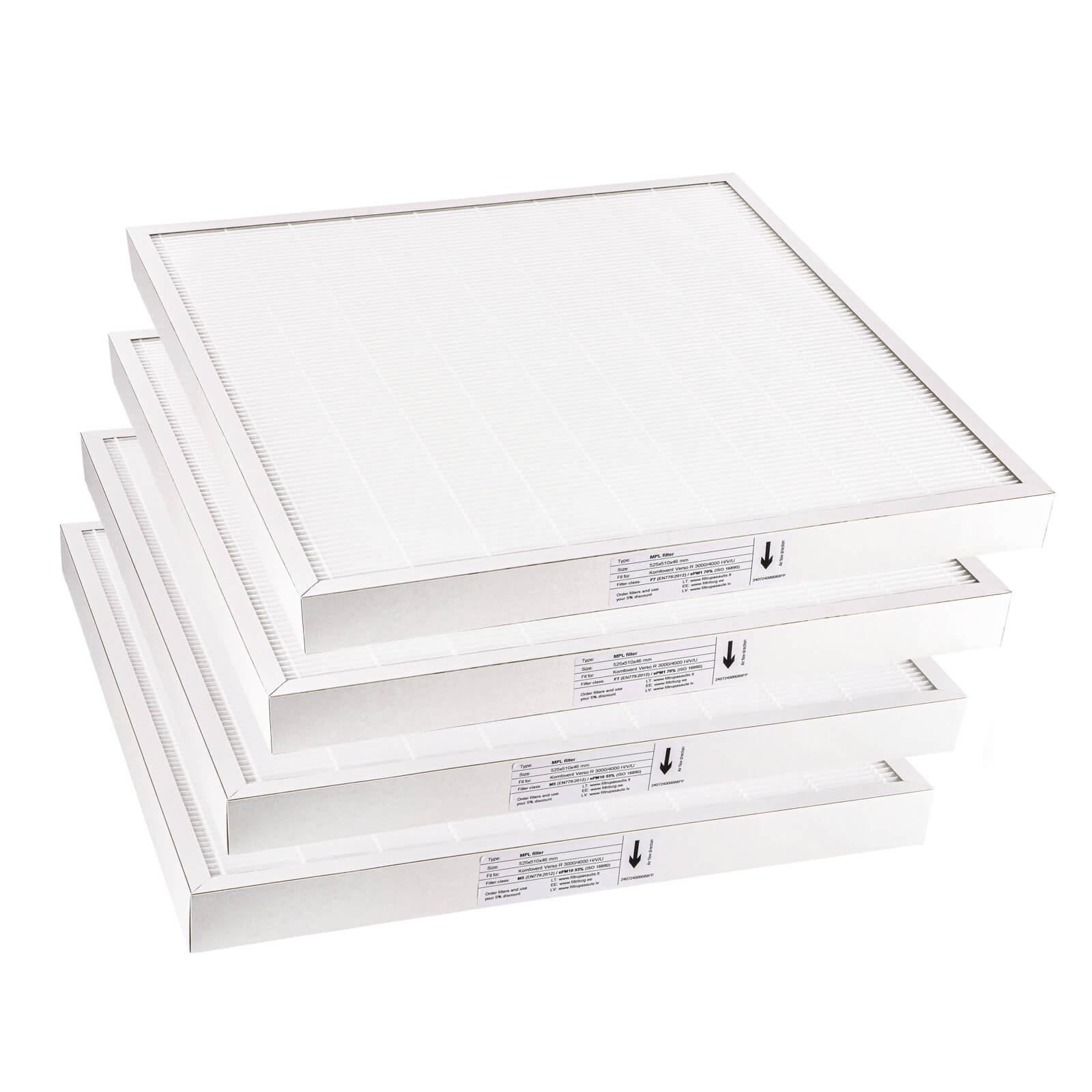 Komfovent Verso R 3000/4000 H/V/U suodatinsarja M5+M5+F7+F7 (talon tuotemerkki)