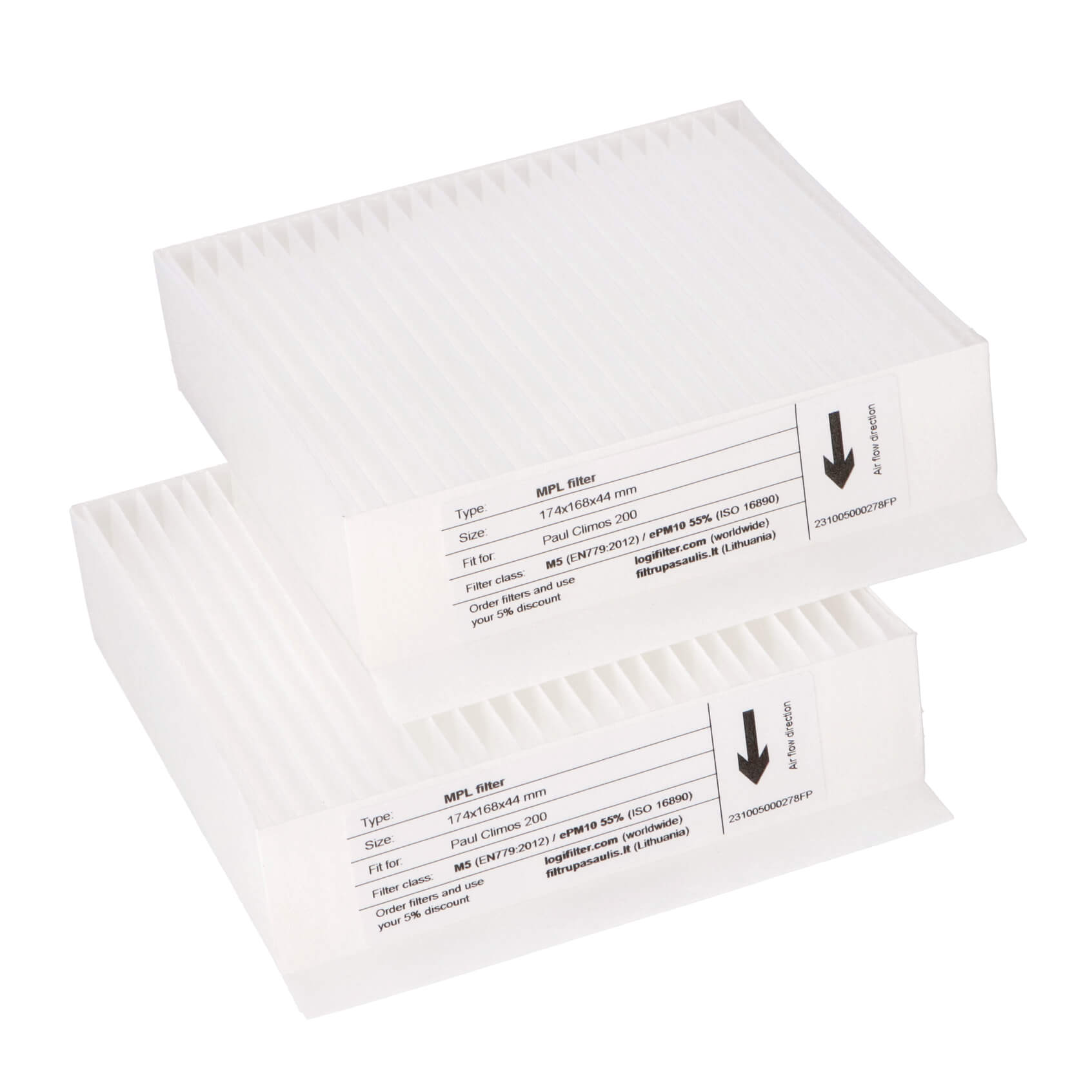 Paul Climos (F) 200 filter set M5+M5 (branded) 174x168x45