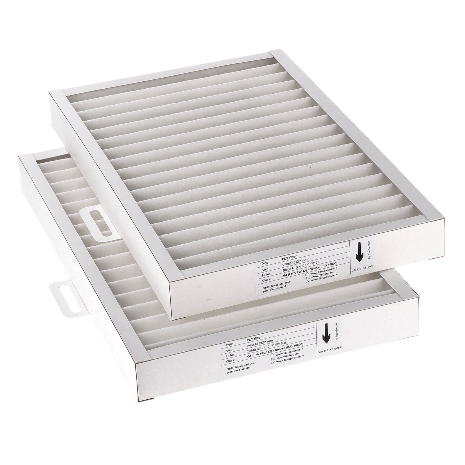 Salda RIS 400 P1,P2 5.0 filteruppsättning G4+G4 (husmärke)
