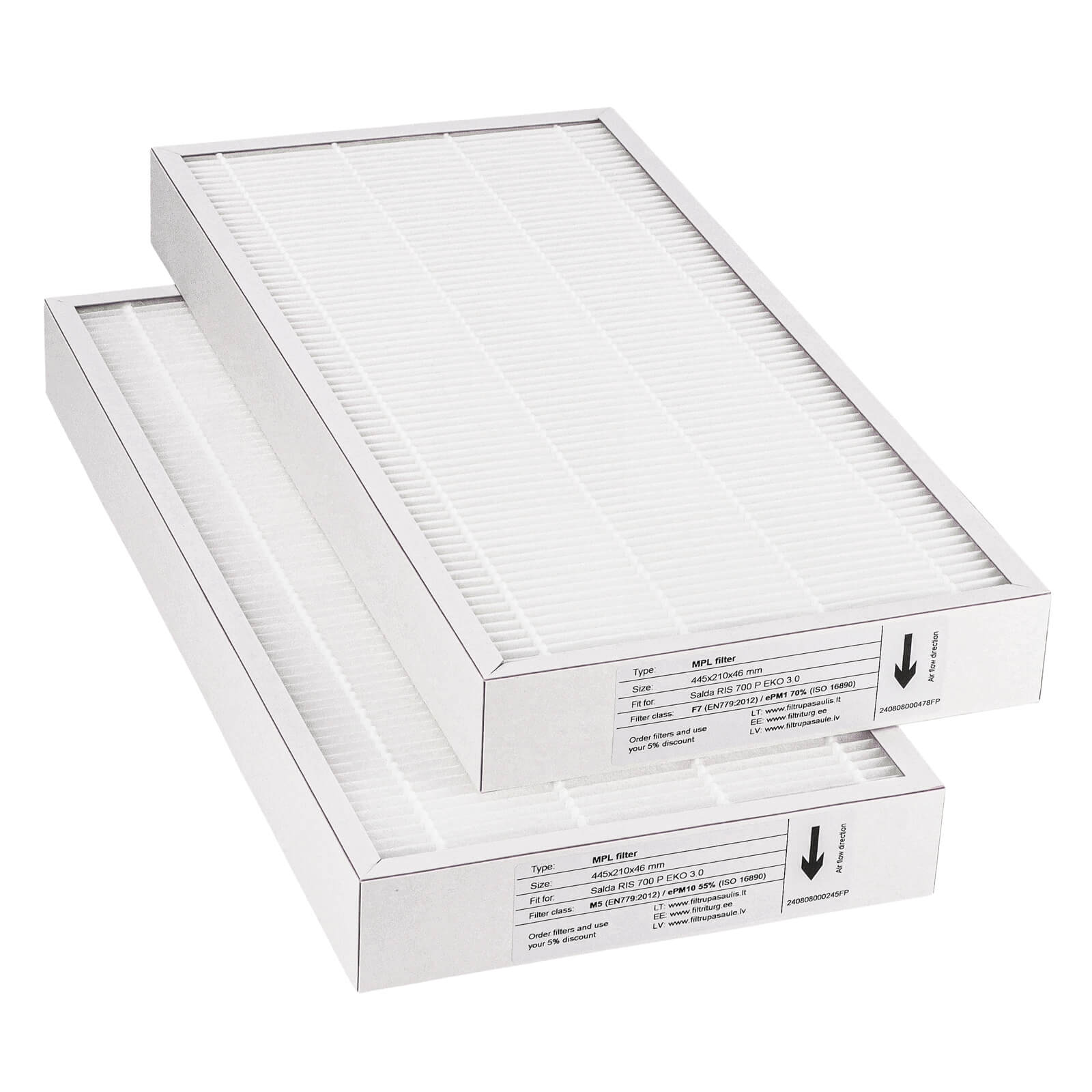 Salda RIS 700 P EKO 3.0 filteruppsättning M5+F7 (husmärke)
