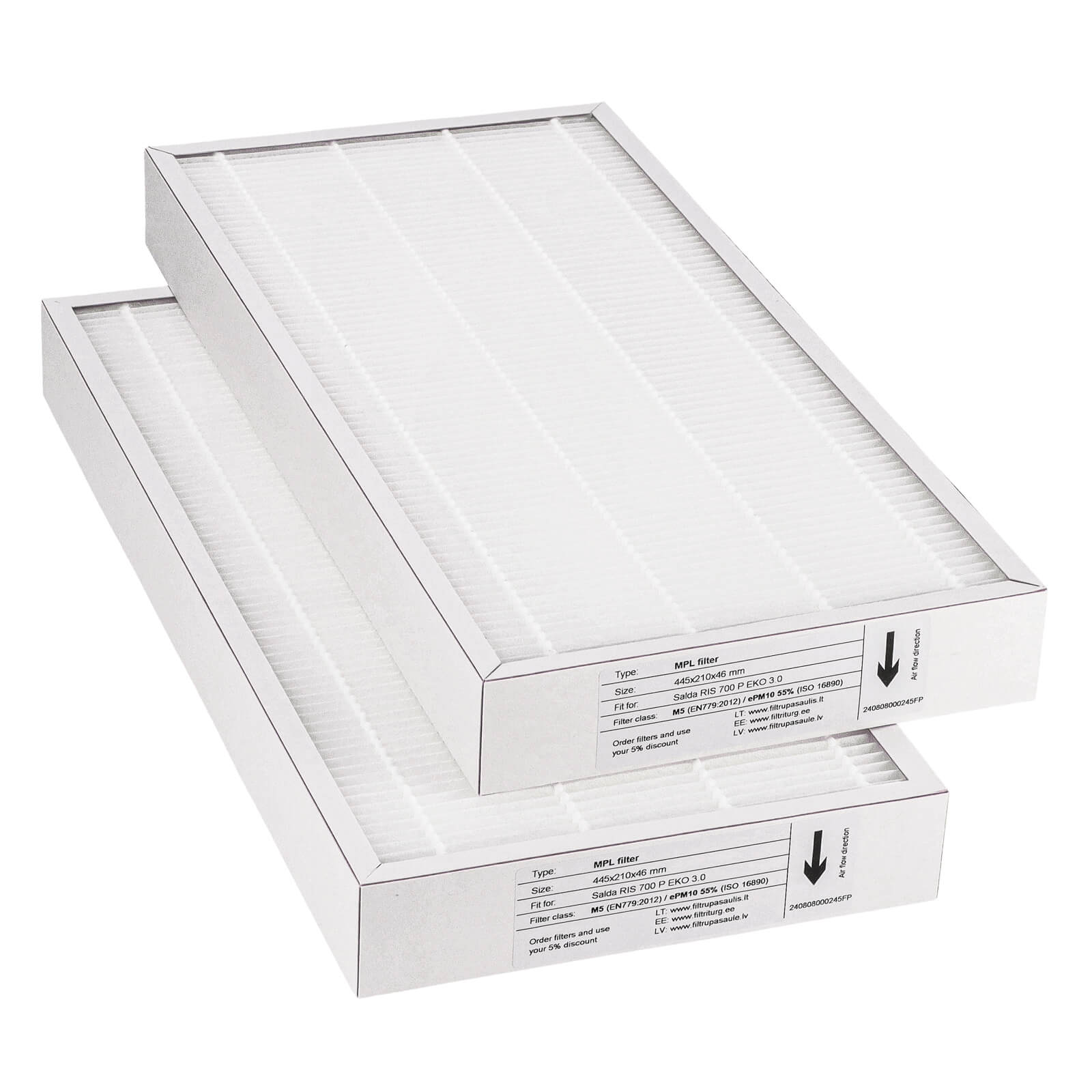 Salda RIS 700 P EKO 3.0 filteruppsättning M5+M5 (husmärke)