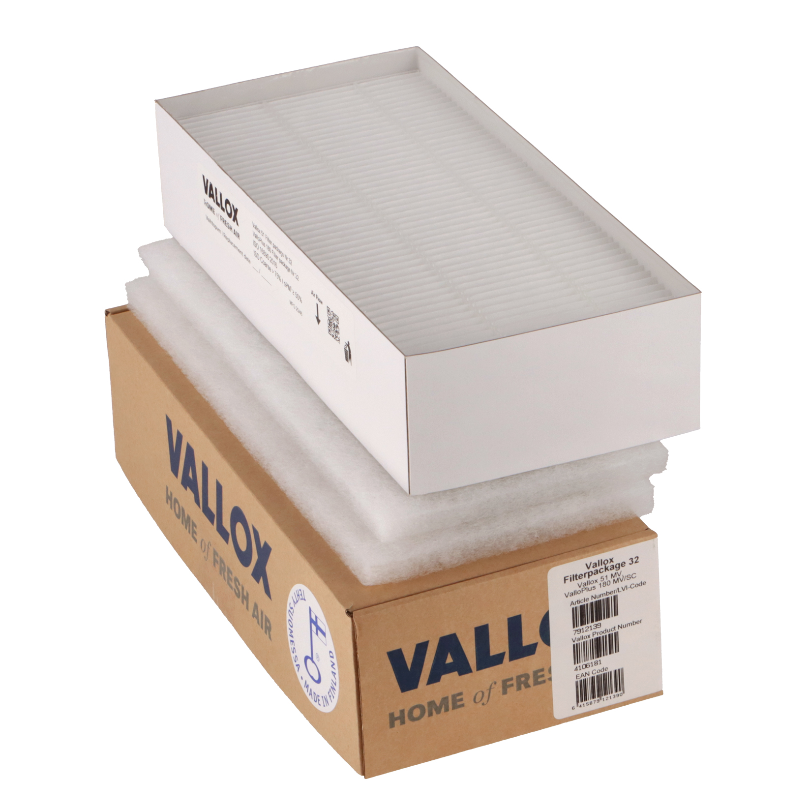 Vallox 51 MV / 51K MV -suodatinsarja nro 32 G4+G4+F7 (alkuperäinen) 316x144x20 + 316x144x20 + 318x146x70
