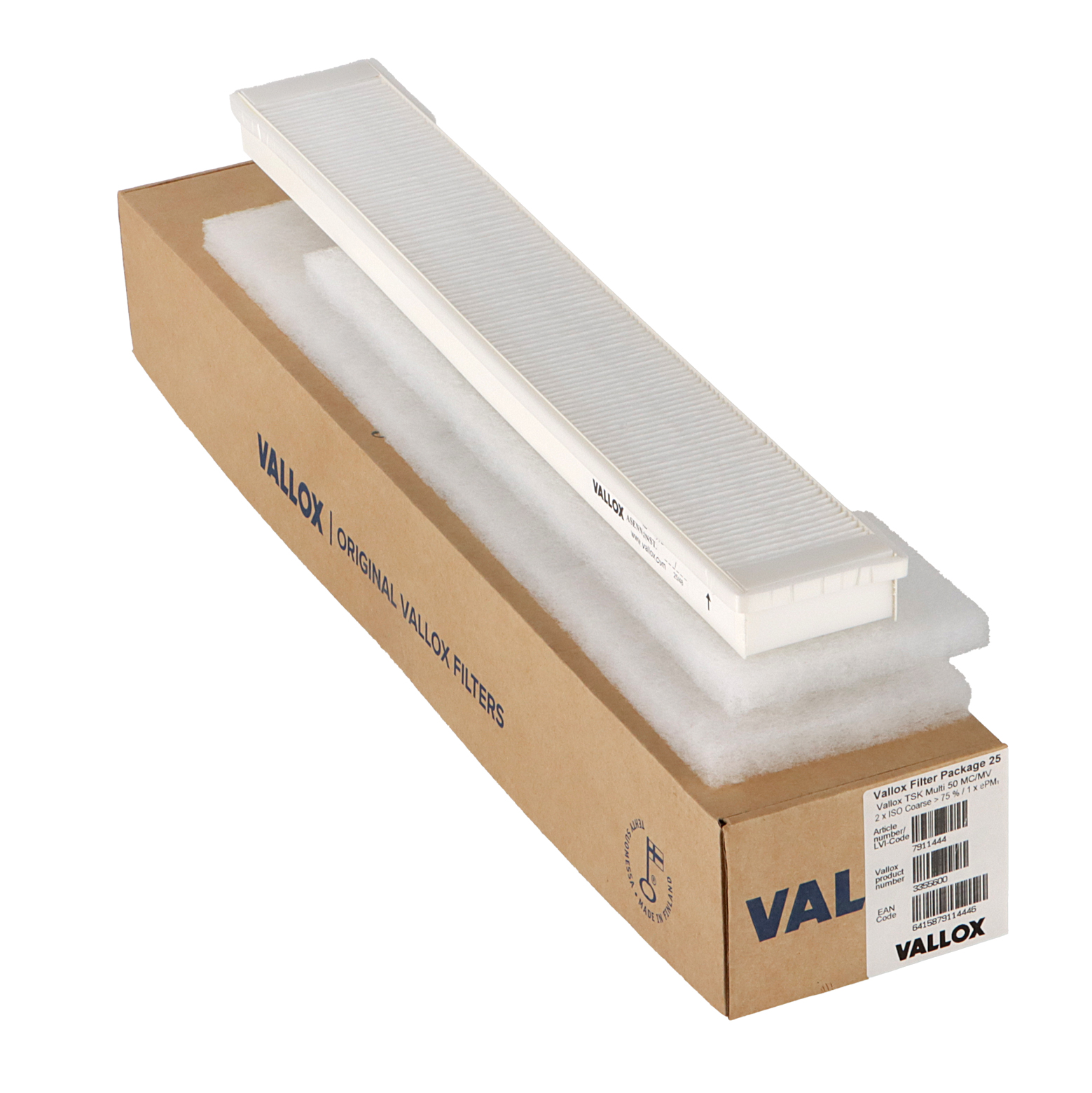 Vallox TSK Multi 50 MC/MV -suodatinsarja nro 25 G4+G4+F7 (alkuperäinen) 400x105x20 + 500x105x20 + 500x70x25