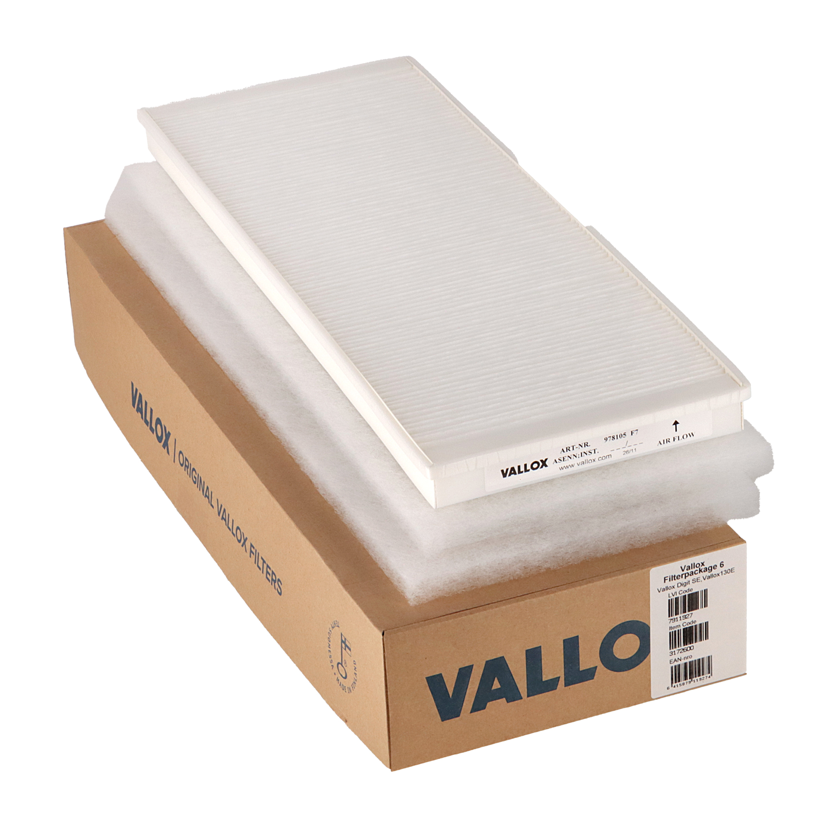 Vallox Digit SE/130 E -suodatinsarja nro 6 G4+G4+F7 (alkuperäinen)