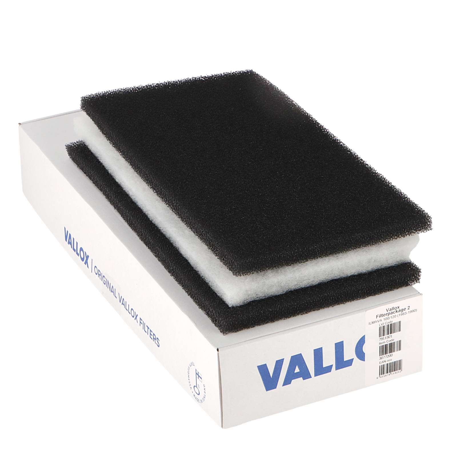 Vallox ILMAVA 100/120 (1983–1990) suodatinsarja nro 2 G1+G1+G4 (alkuperäinen)