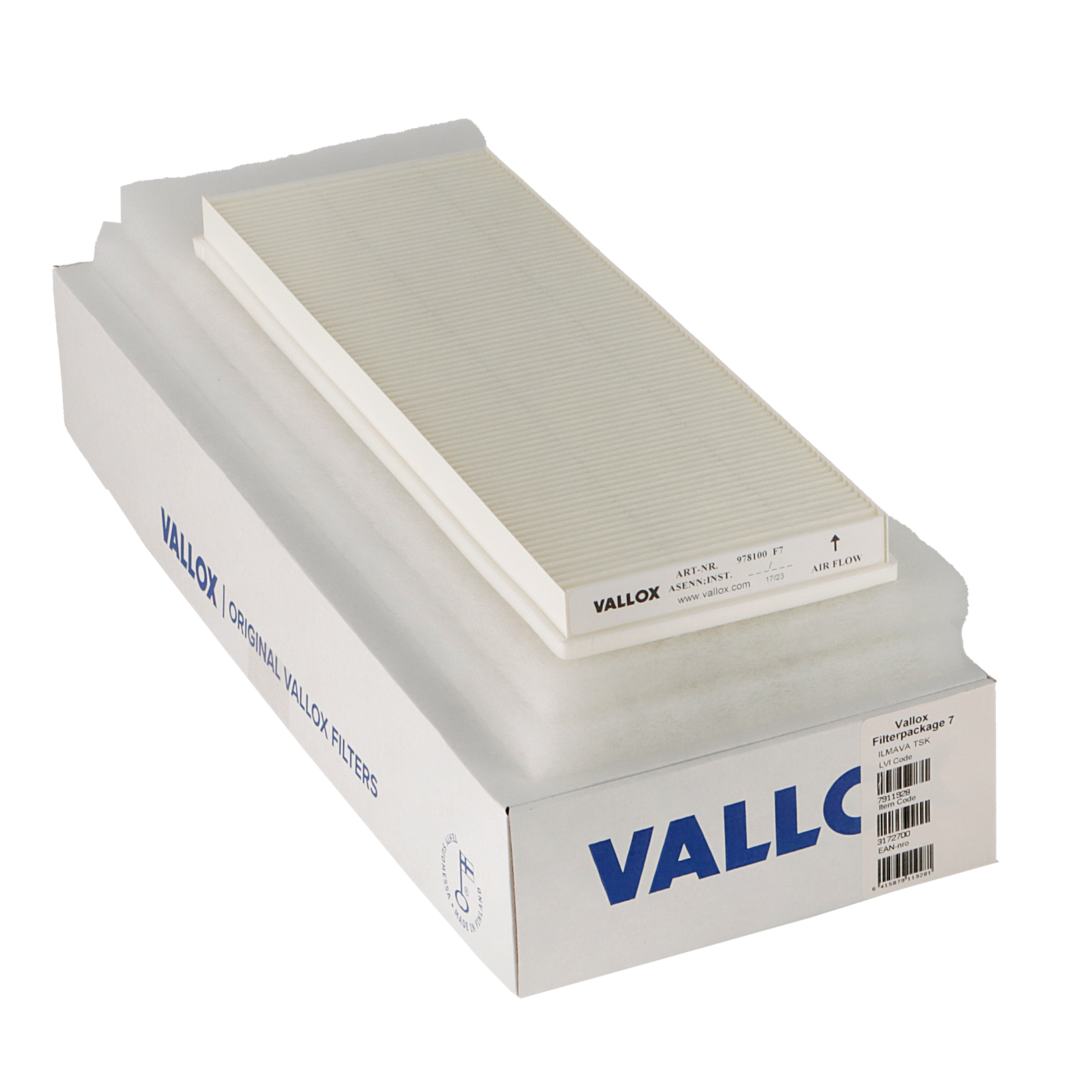 Vallox ILMAVA TSK -suodatinsarja nro 7 G4+G4+F7 (alkuperäinen)