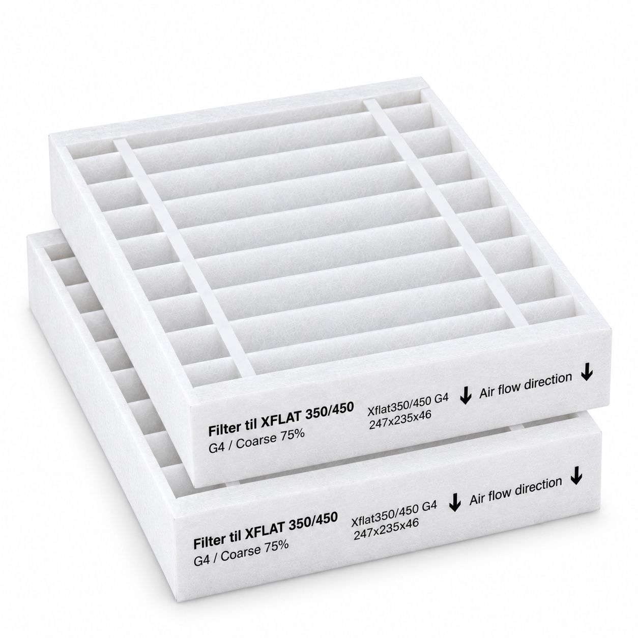 Xvent XFLAT 350 / 450 filtersats G4+G4 (original) 247x235x46